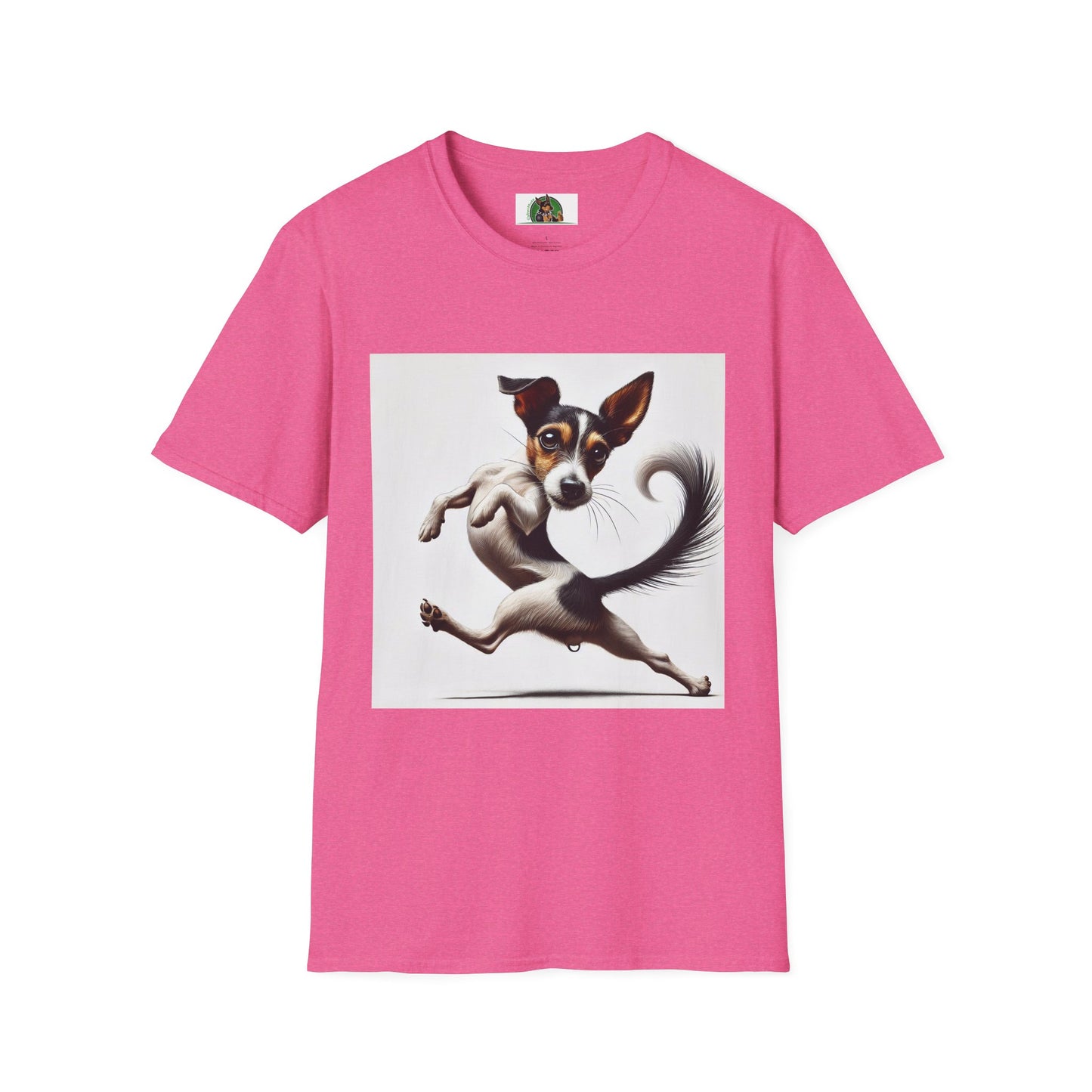 Dancing Rat Terrier T-Shirt T-Shirt Printify S Heather Heliconia
