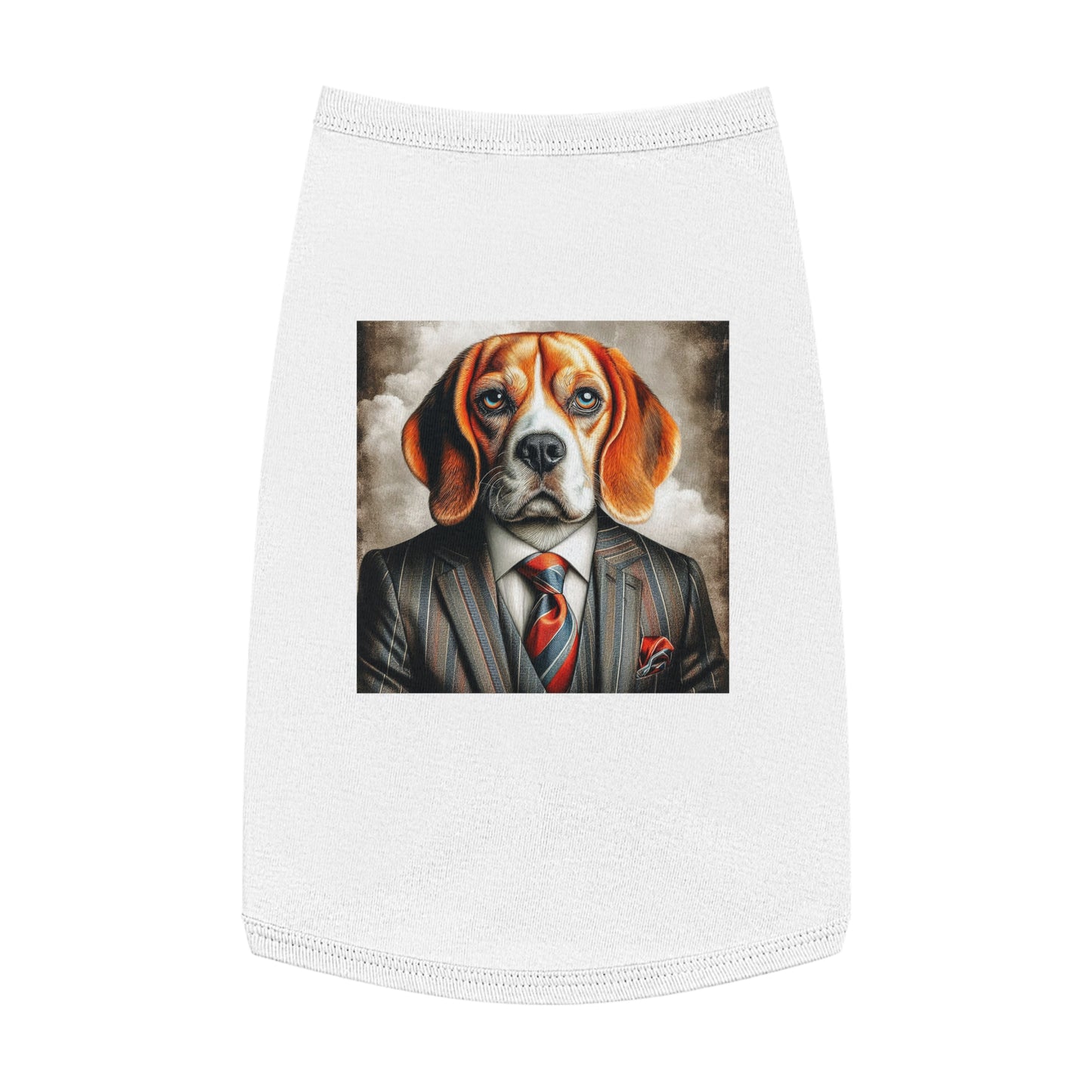 Pet Tank Top Beagle Dog In Suit Pets Printify L White 