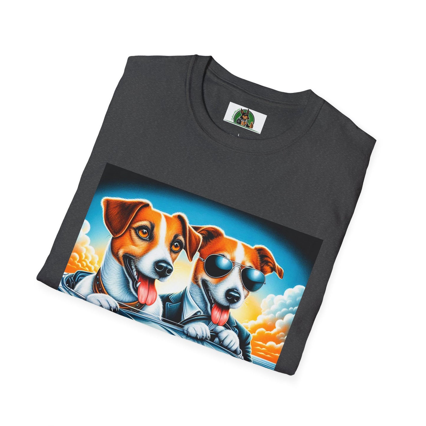 Wacky Jack Russell Father And Son Driving T-Shirt Printify