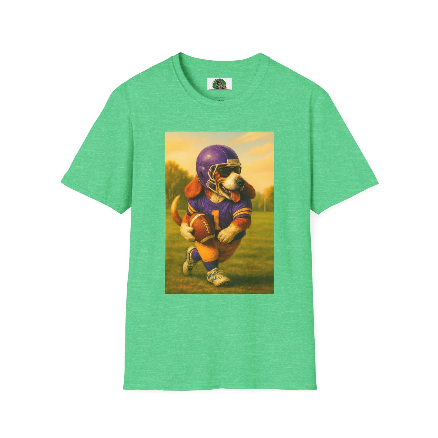 Sports Football Basset Hound T-Shirt T-Shirt Printify Heather Irish Green S