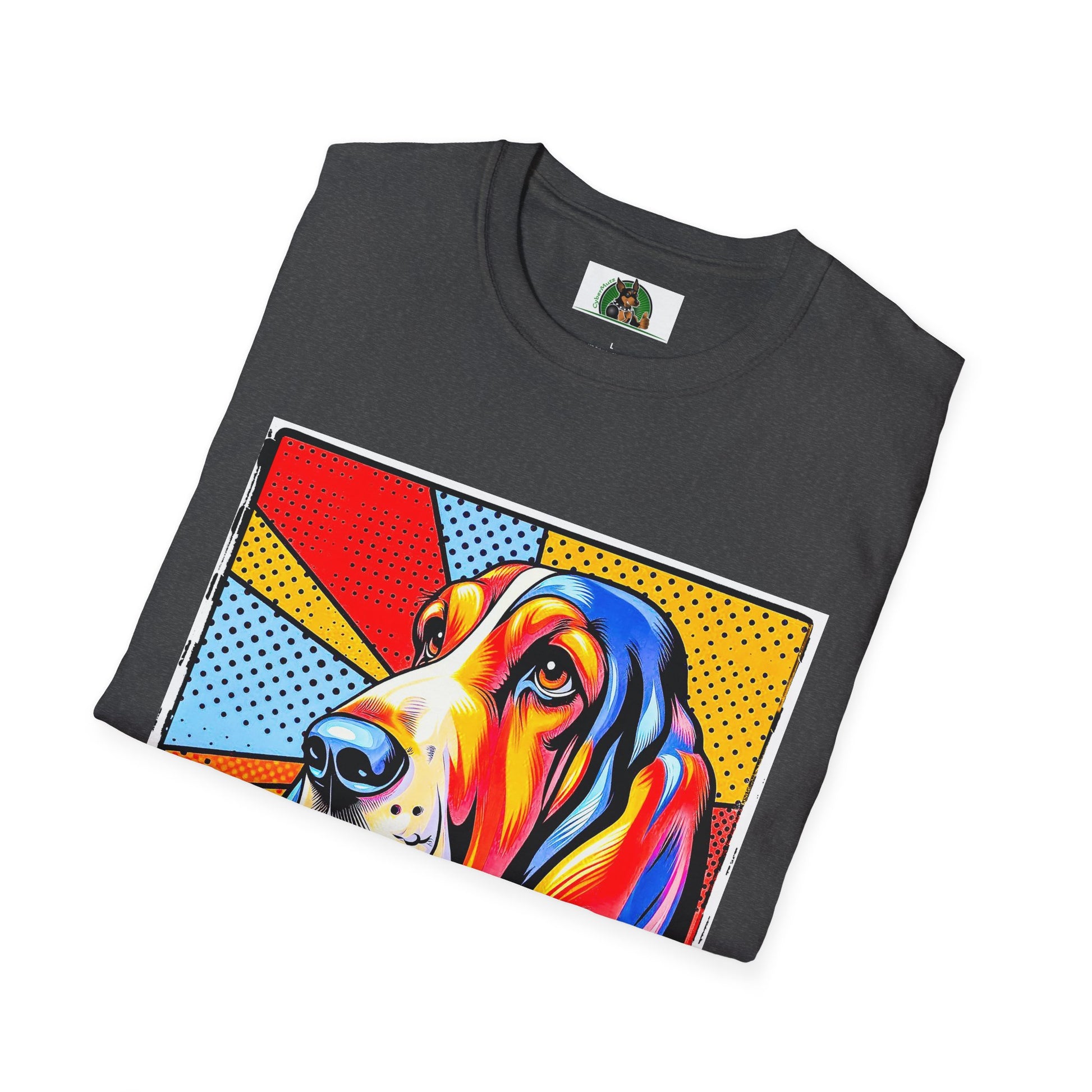 Basset Hound Profile Pop Art Pic T-Shirt Printify
