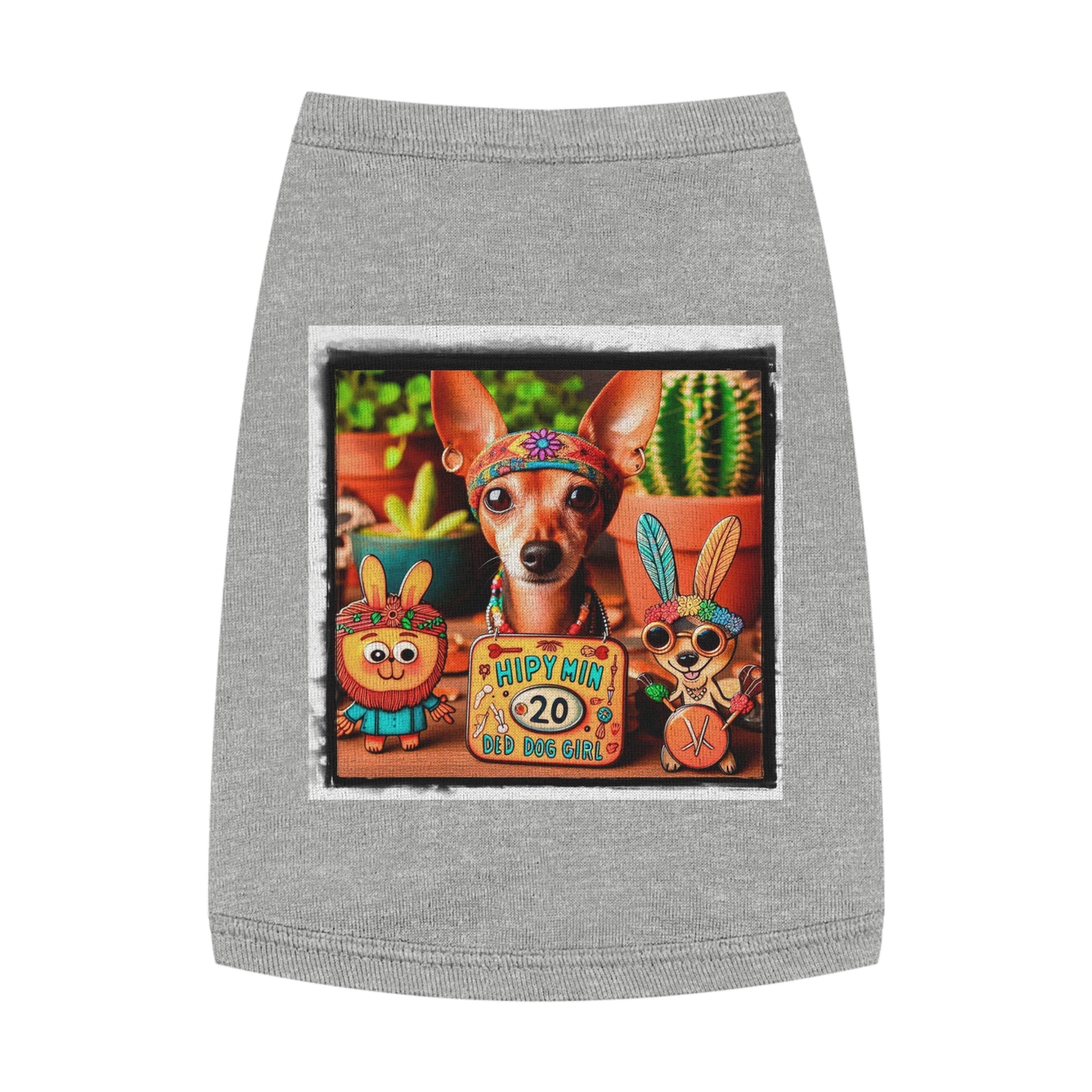 Dog Tank Top - Min Pin Tank Tops Pets Printify M Heather 