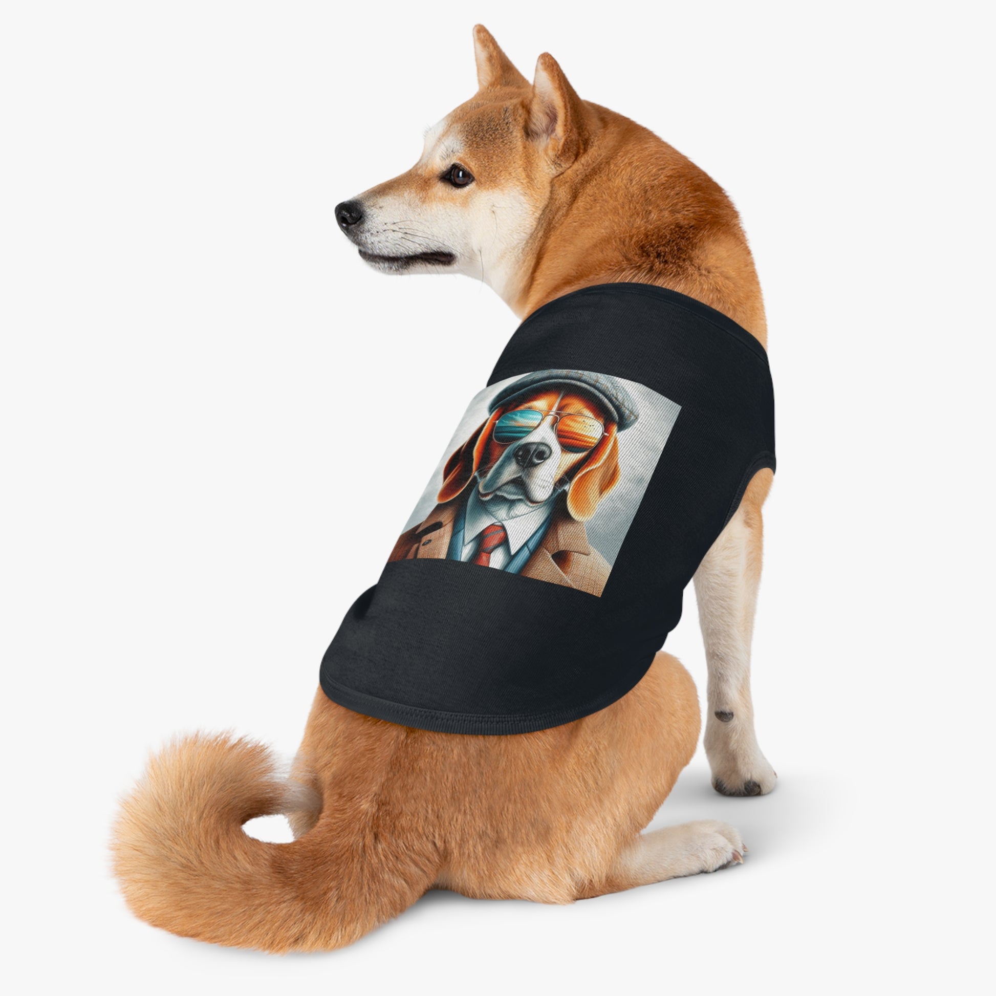 Pet Tank Top Beagle Classy Suit Pets Printify   