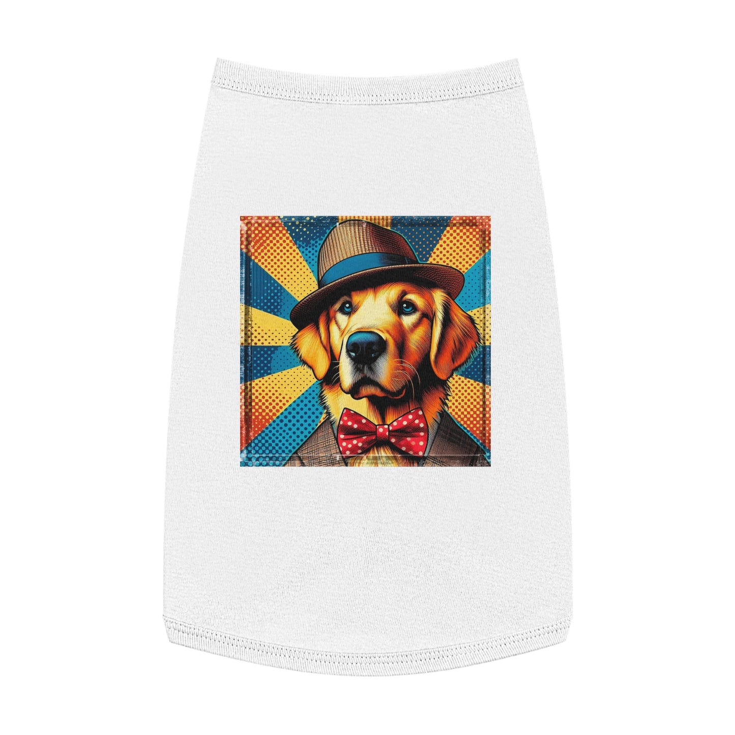 Golden Retriever pet tank top Pets Printify L White 