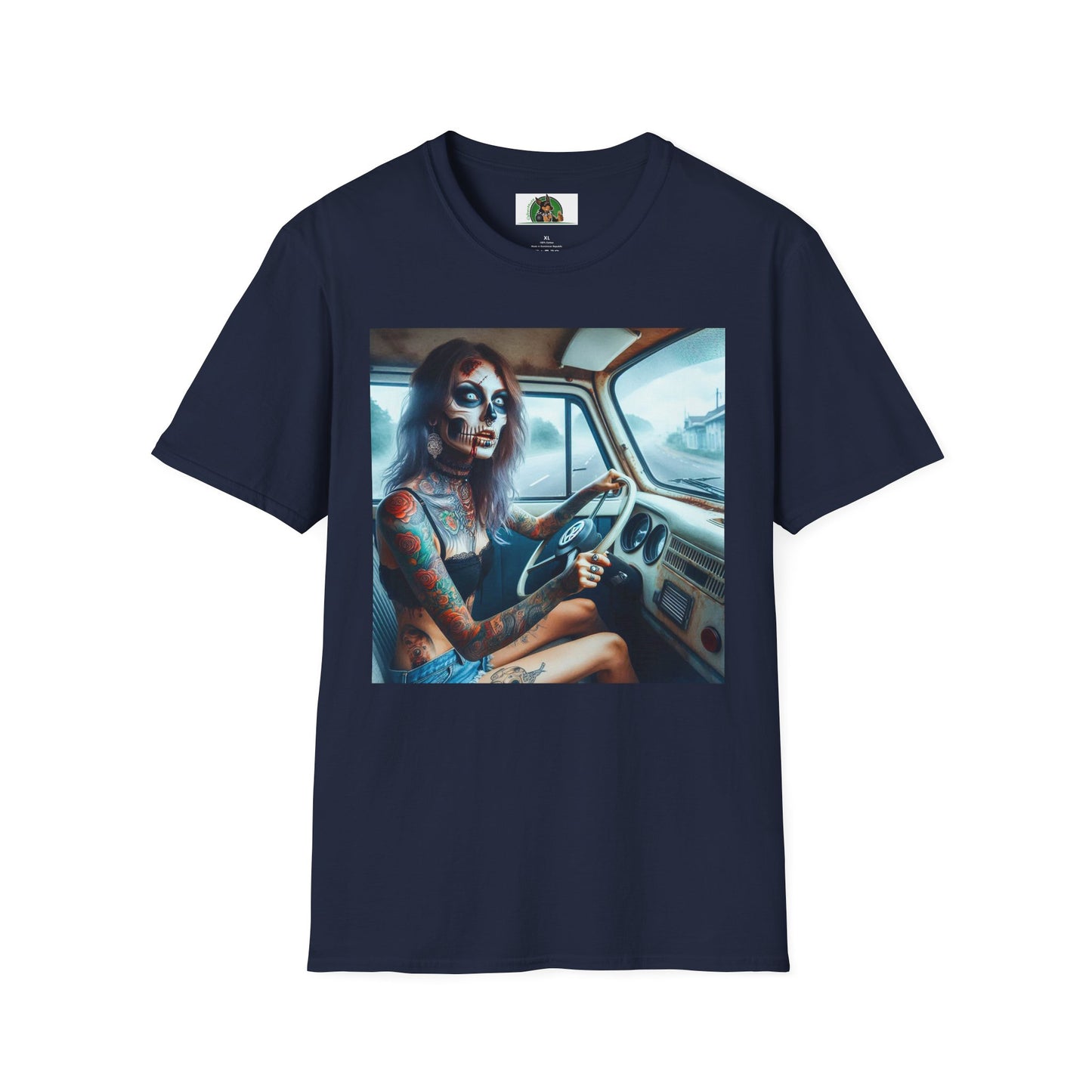 Zombie Girl T-Shirt Printify S Navy