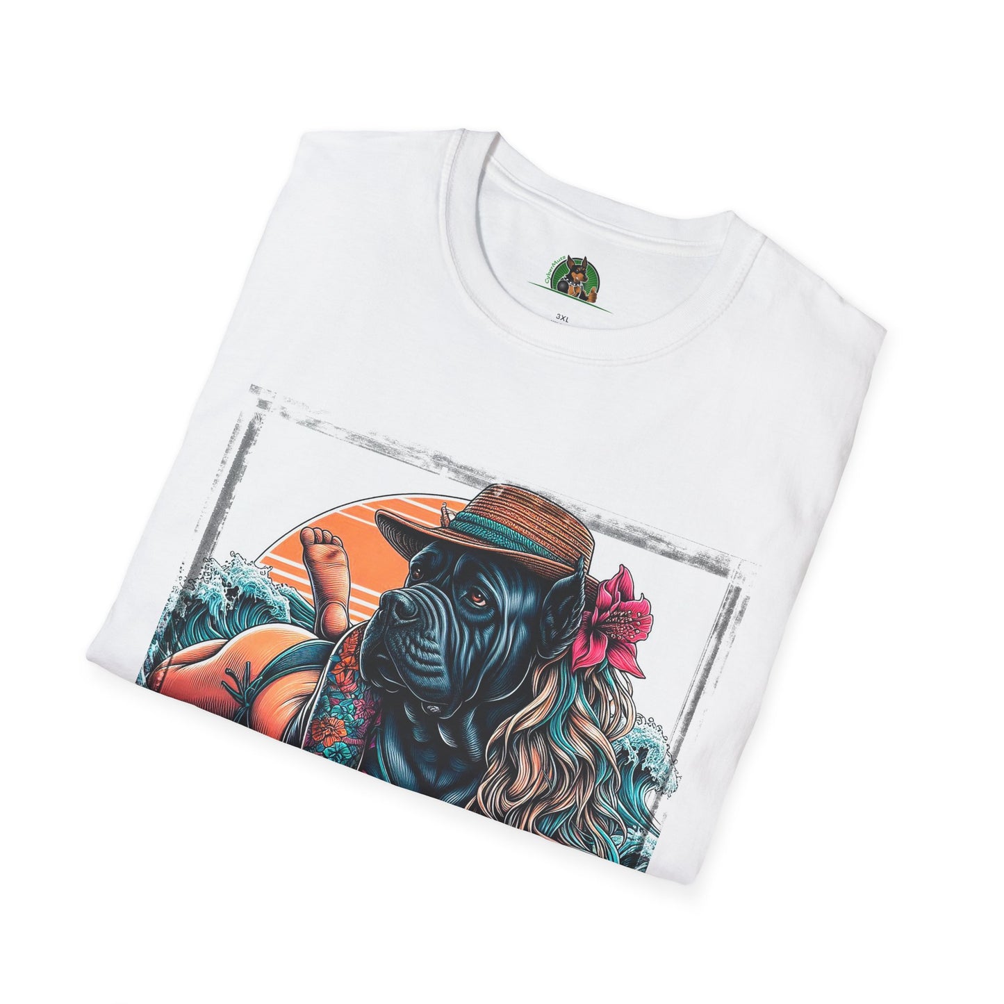 Cane Corso Female Surfer TShirt T-Shirt Printify