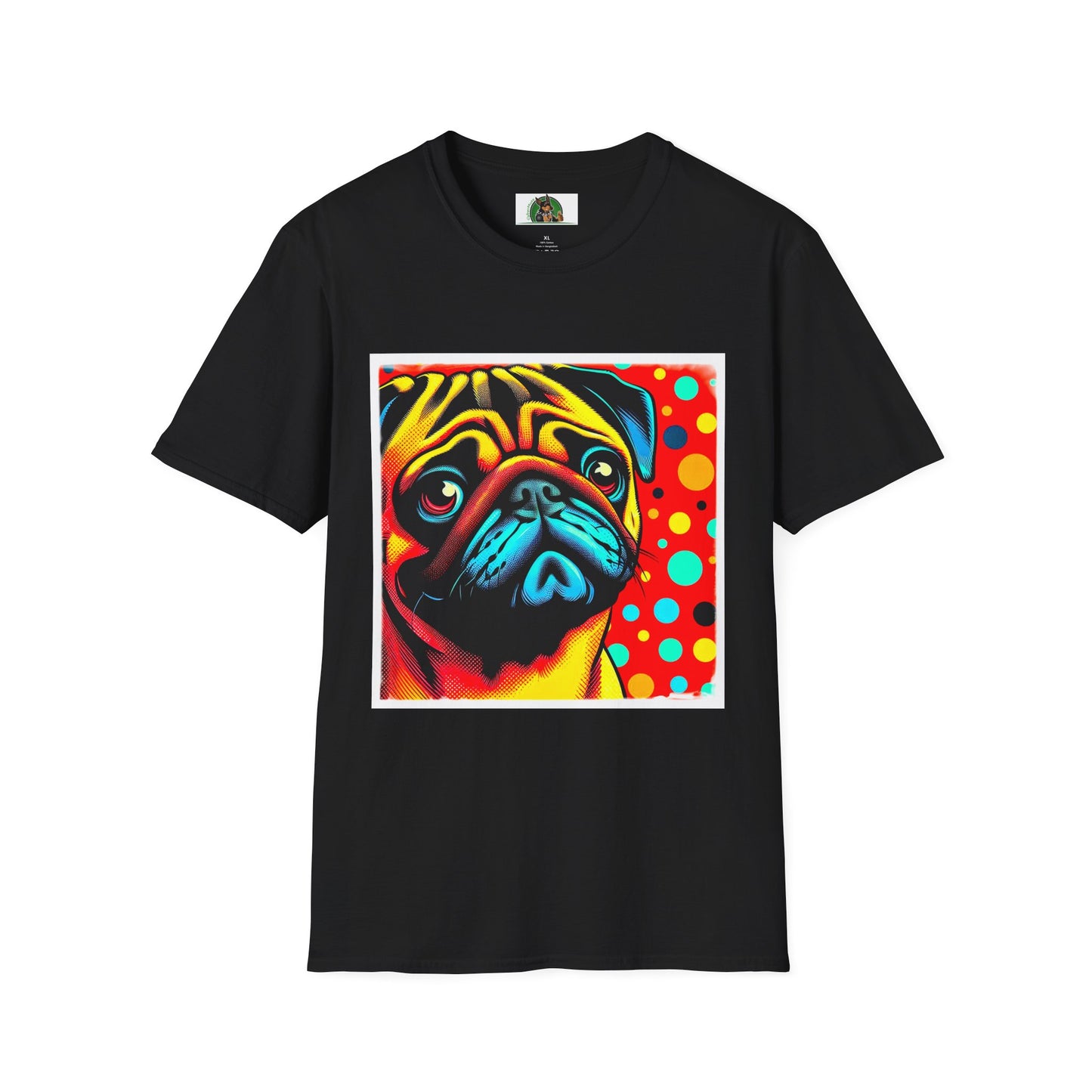 Pugs Pop Art T-Shirt T-Shirt Printify XS Black