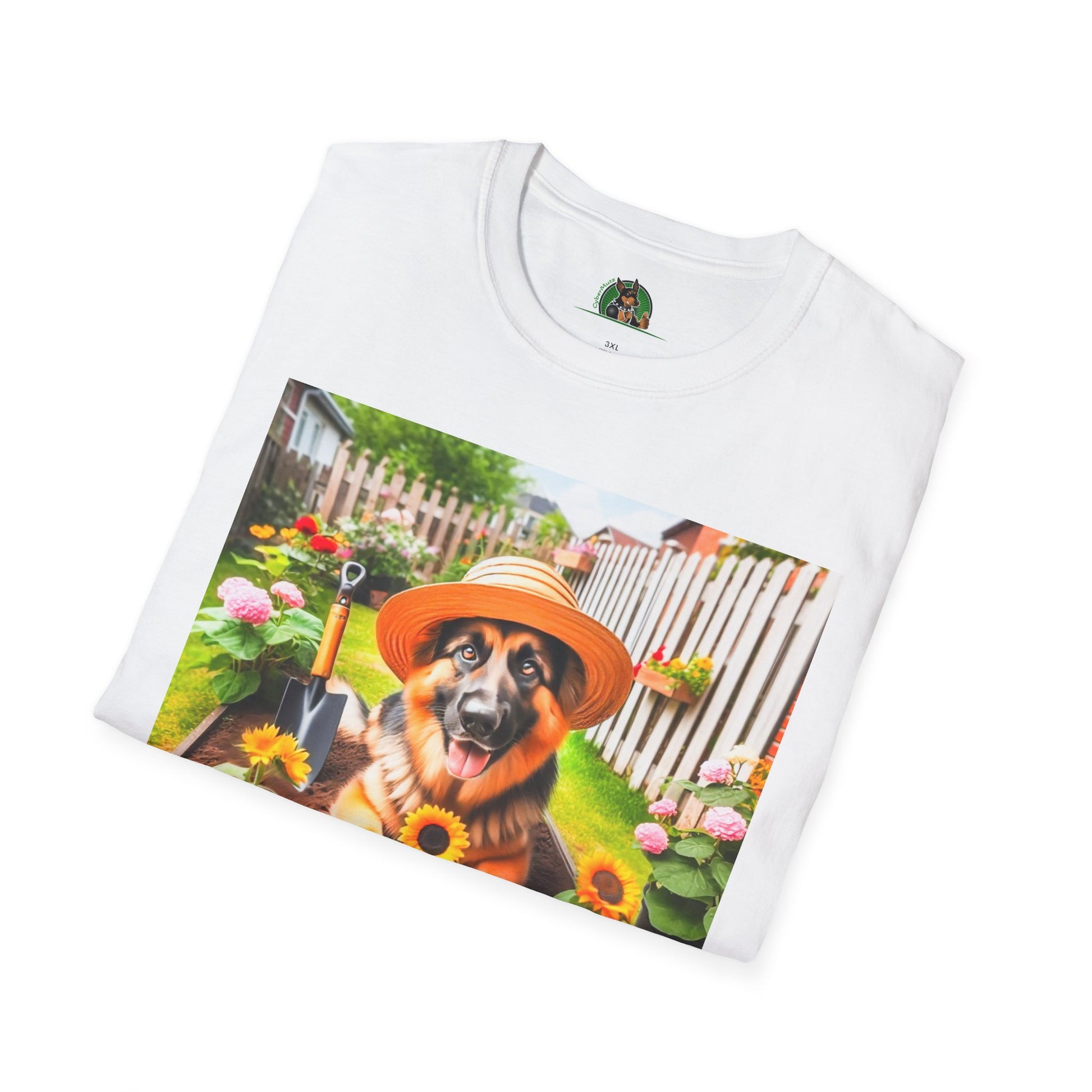 German Shepherd gardening shirt T-Shirt Printify