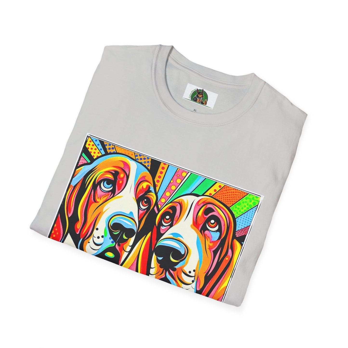 Basset Hound Boys Pop Art Pic T-Shirt Printify   