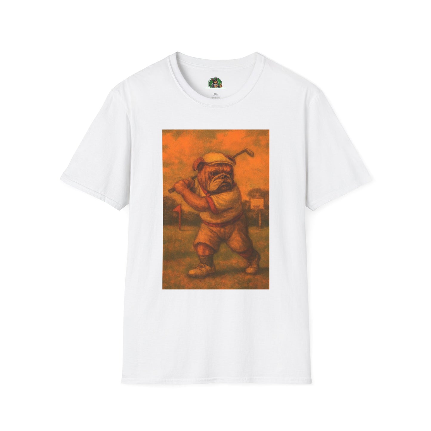 Sports Bulldog Puppy Golf T-Shirt T-Shirt Printify White XS