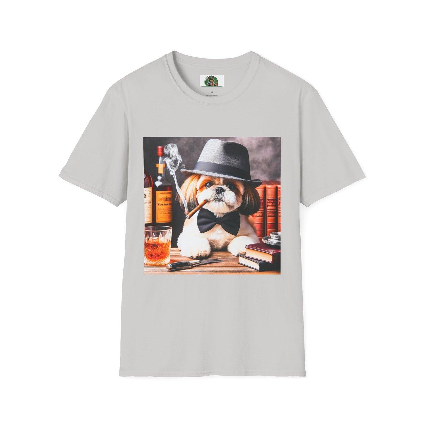Shih Tzu cigars shirt T-Shirt Printify S Ice Grey