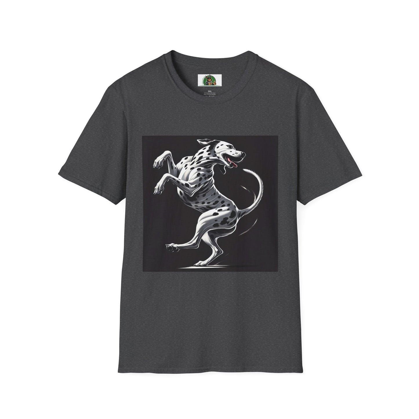 Dancing Dalmation Dog T-Shirt T-Shirt Printify XS Dark Heather