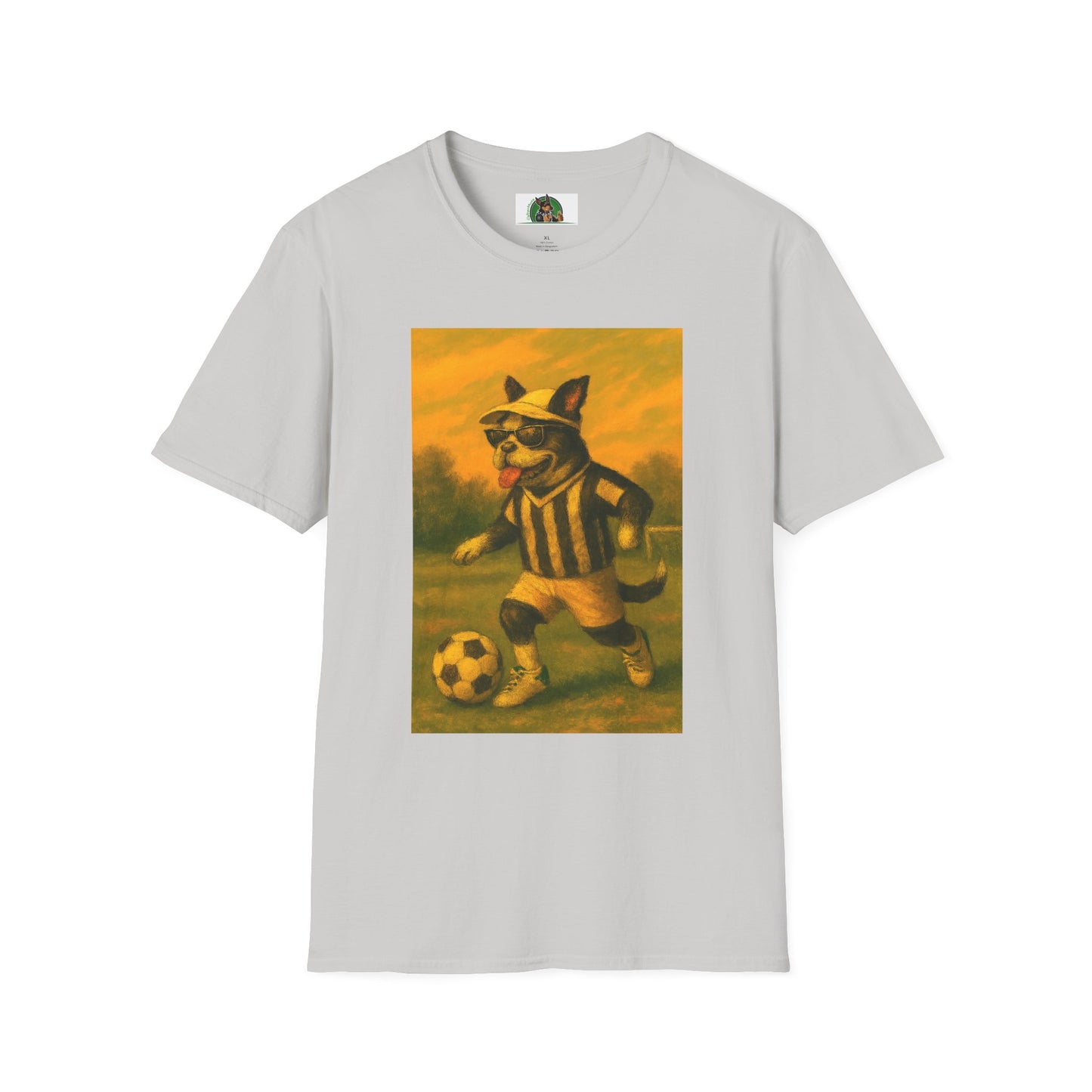 Sports Soccer Boston Terrier T-Shirt T-Shirt Printify Ice Grey S