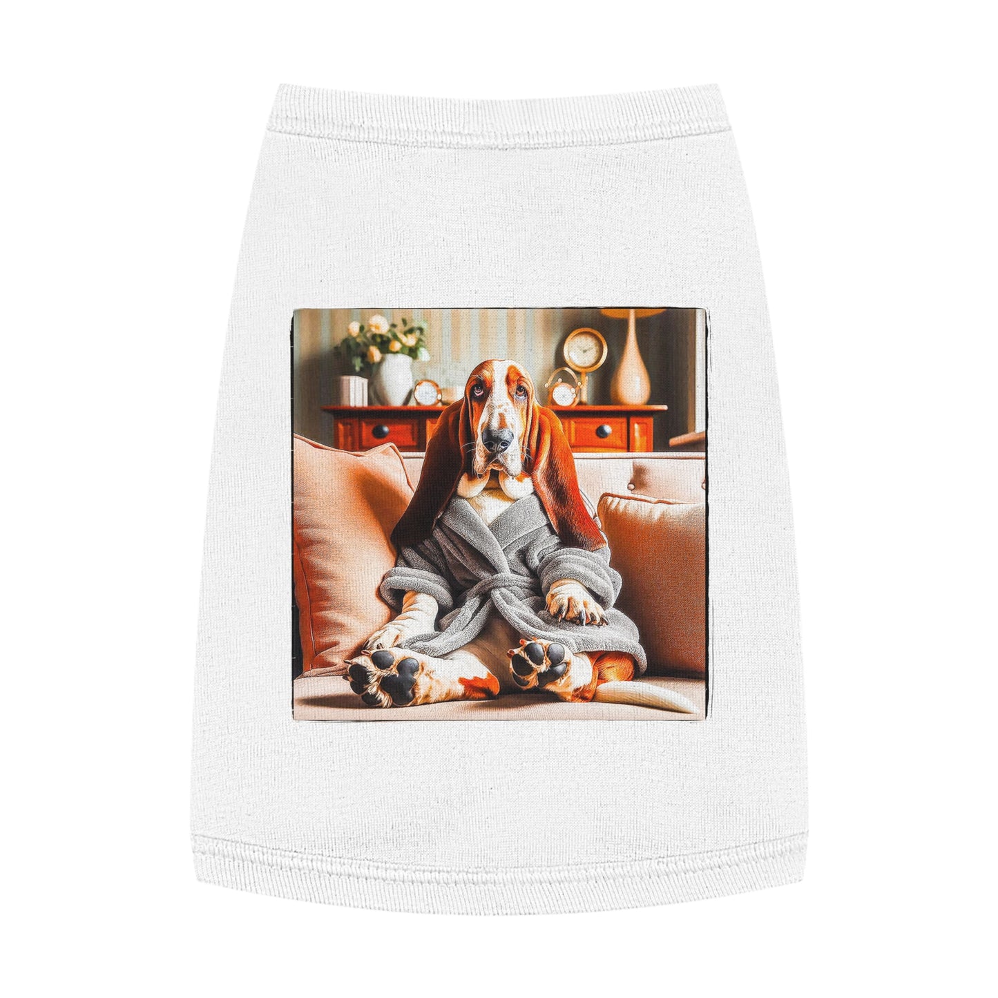 Pet Tank Top Basset Hound* Pets Printify M White 