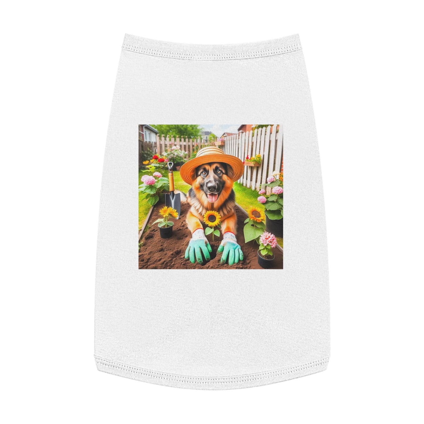 Pet Tank Top German Shepherd Pets Printify L White 