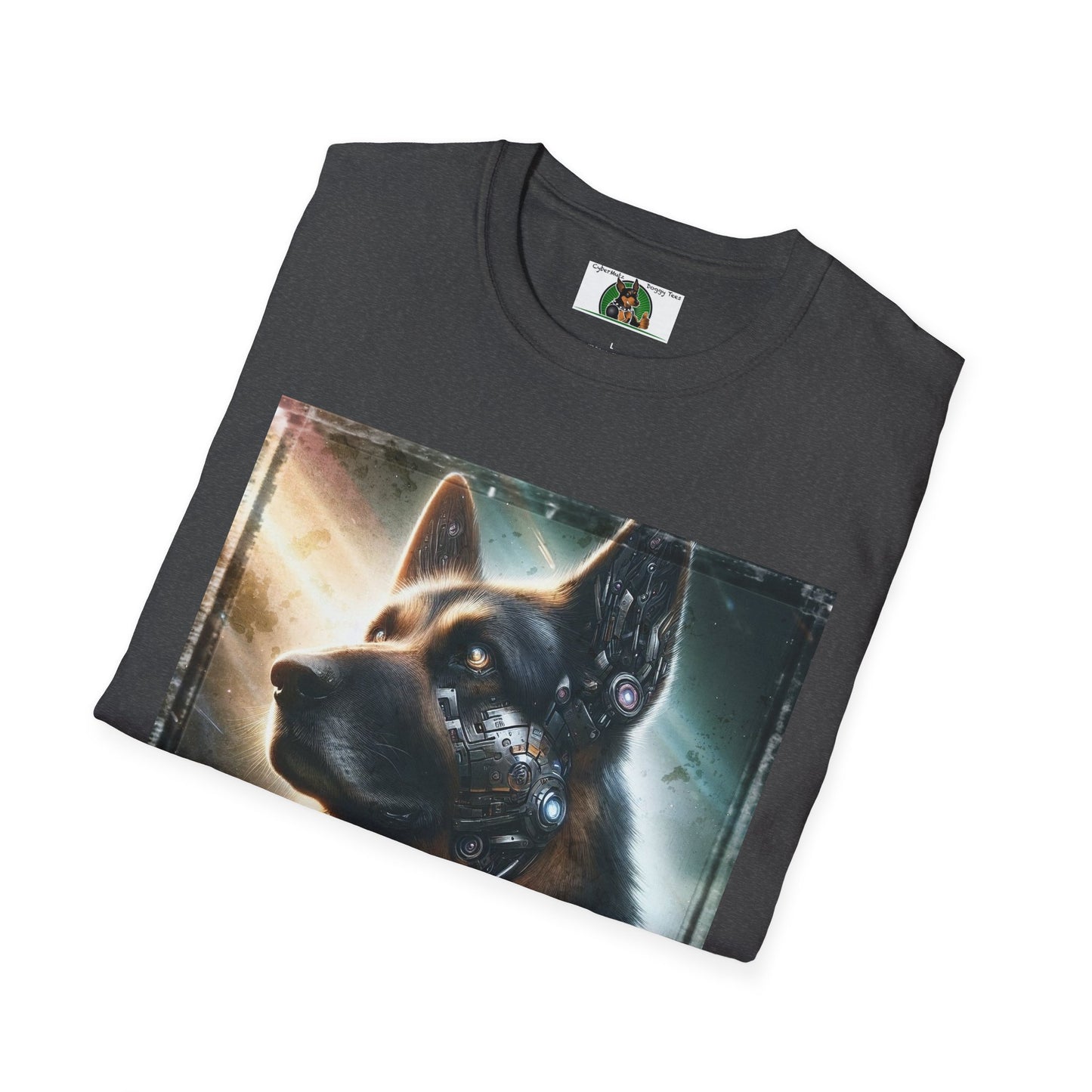 German Shepherd Robotic Dog Unisex Softstyle T-Shirt T-Shirt Printify