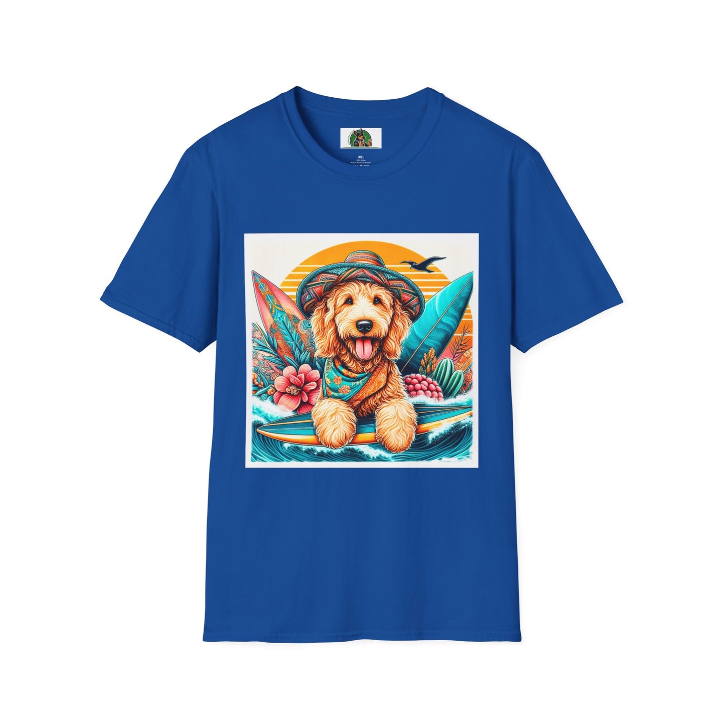 Golden Doodle blue waves shirt T-Shirt Printify XS Royal