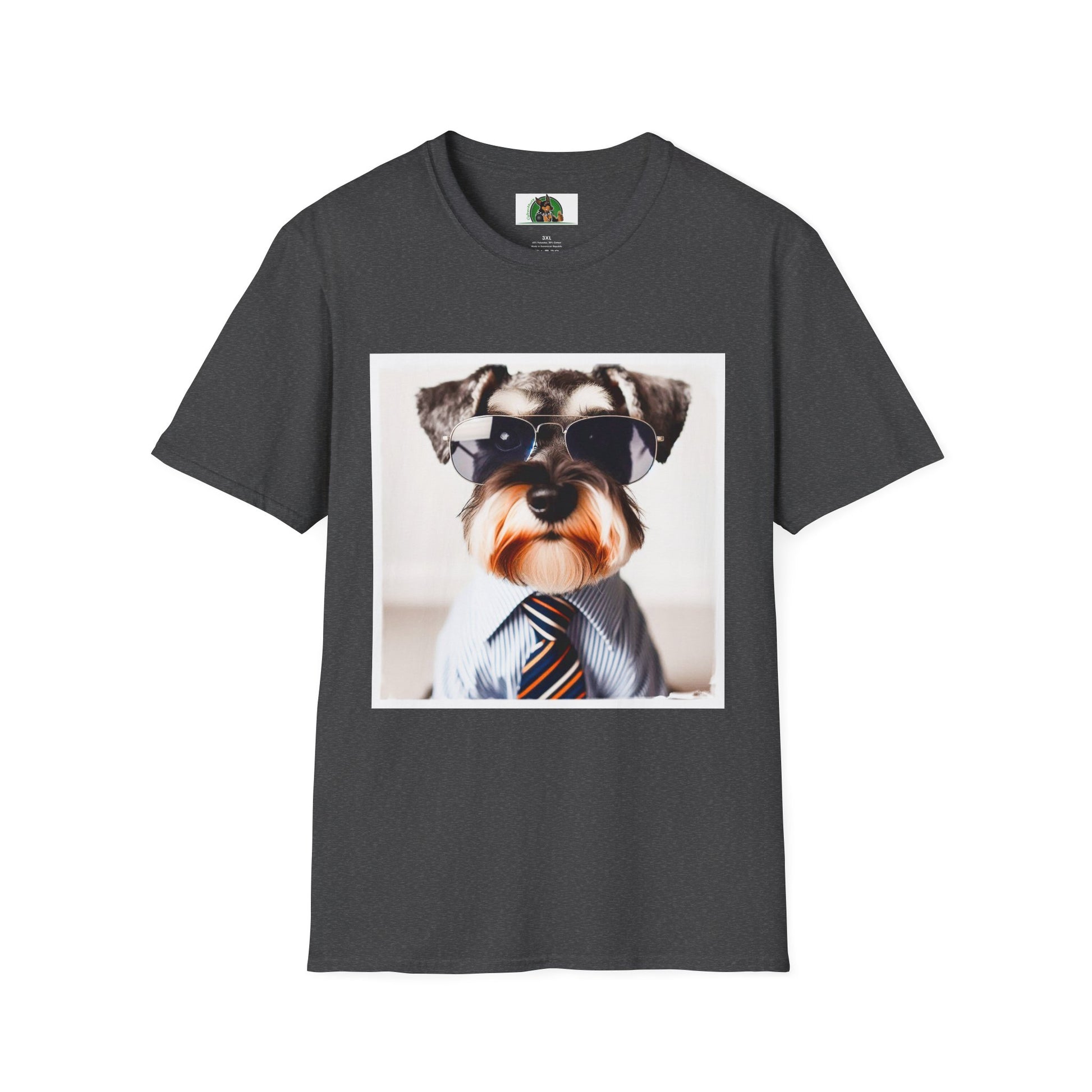 Miniature Schnauzer working man shirt T-Shirt Printify XS Dark Heather