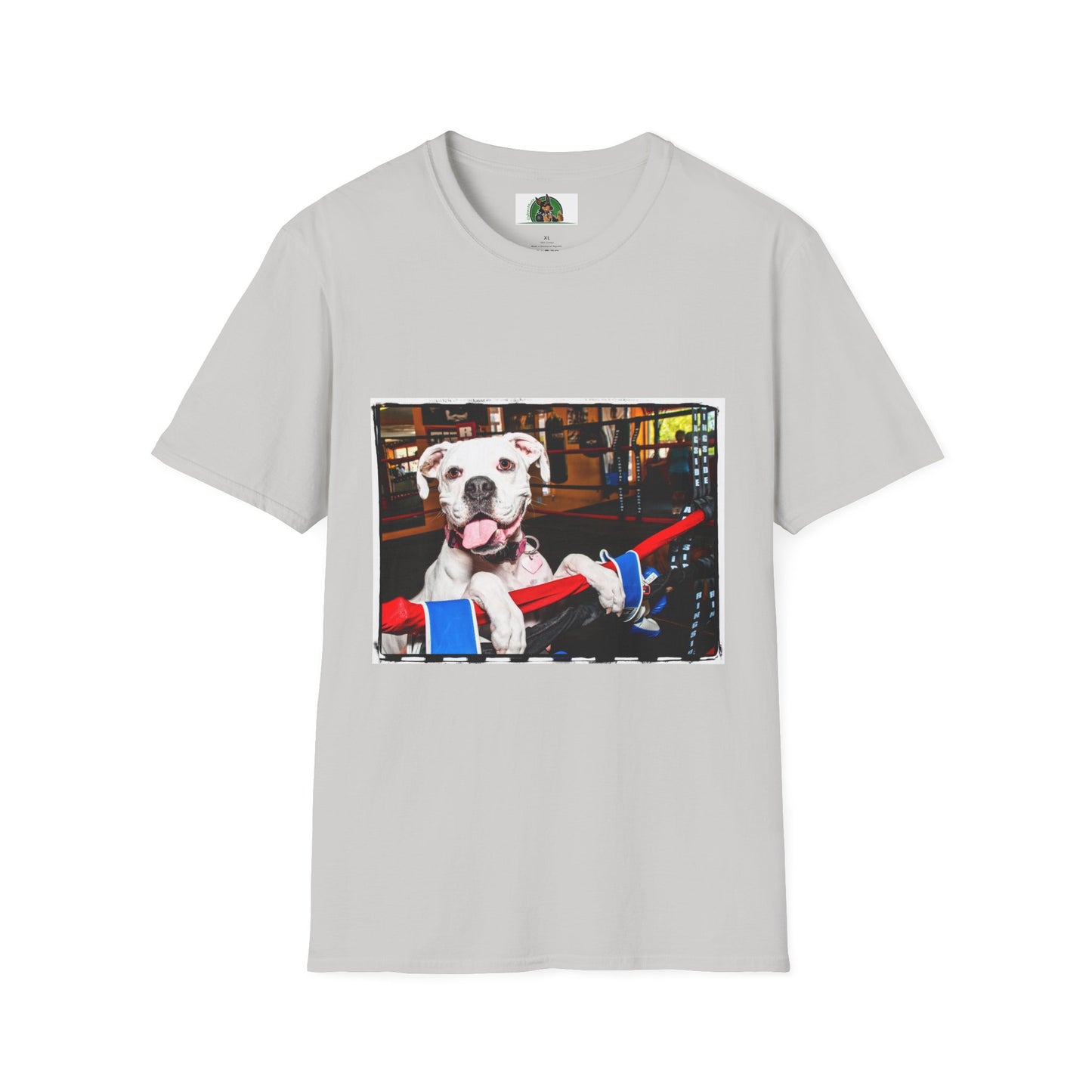 Boxer Dog In Boxing Ring Shirt T-Shirt Printify S Ice Grey 