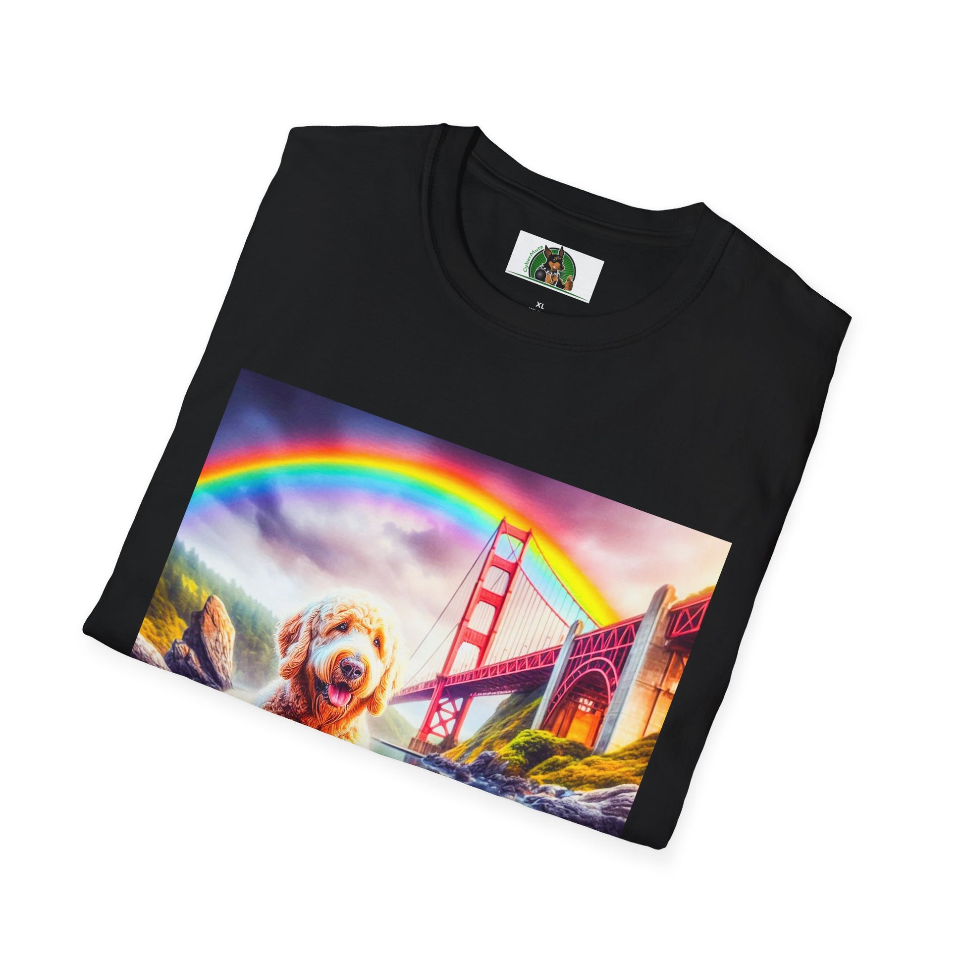 Golden Doodle pretty lake t shirt T-Shirt Printify