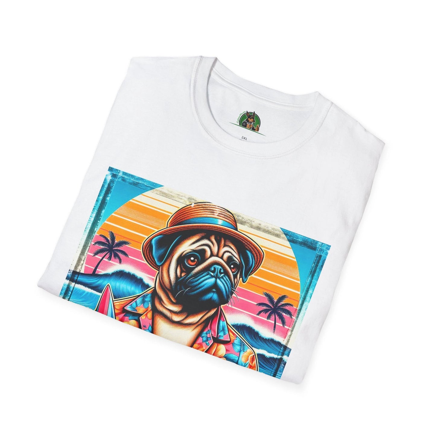 Surfer Pugs T-Shirt T-Shirt Printify
