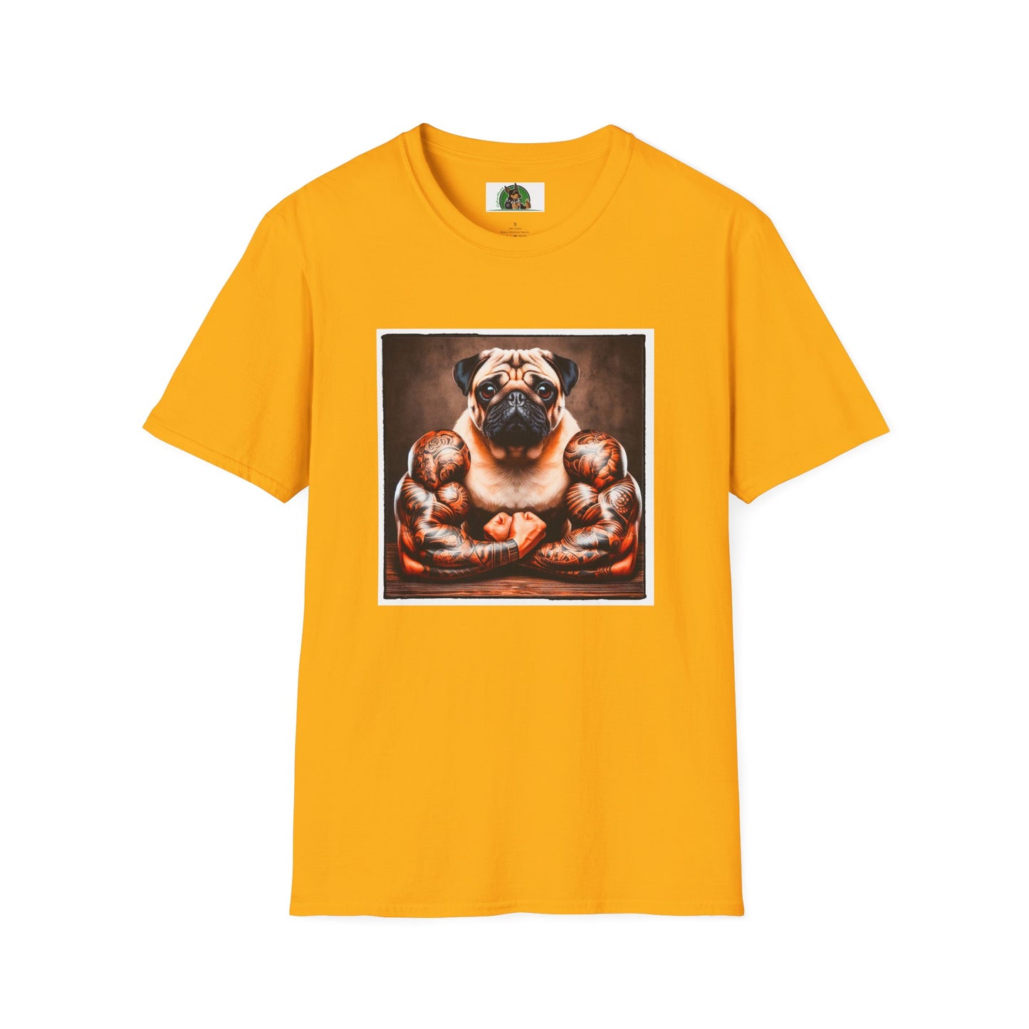 Pugs T-Shirt Printify S Gold 