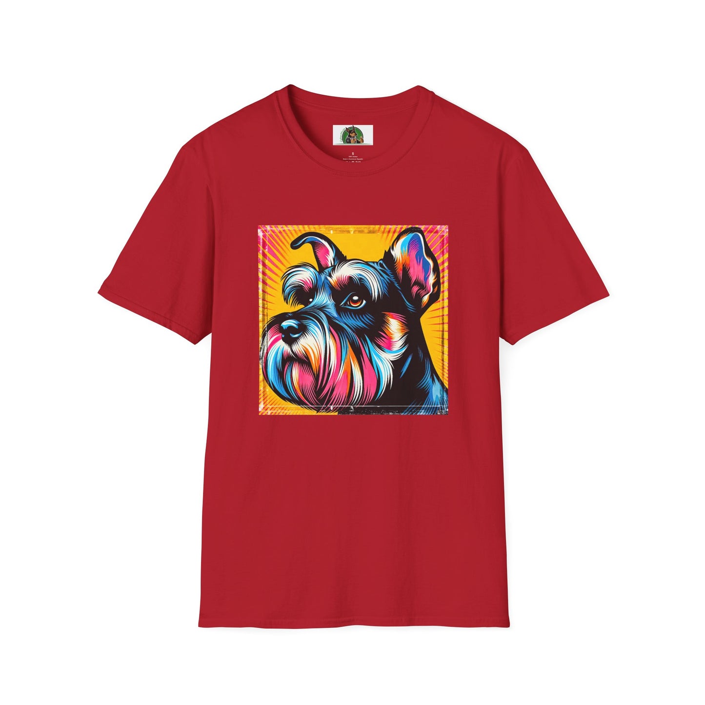 Schnauzer T-Shirt with Miniature Schnauzer Design T-Shirt Printify S Cherry Red 