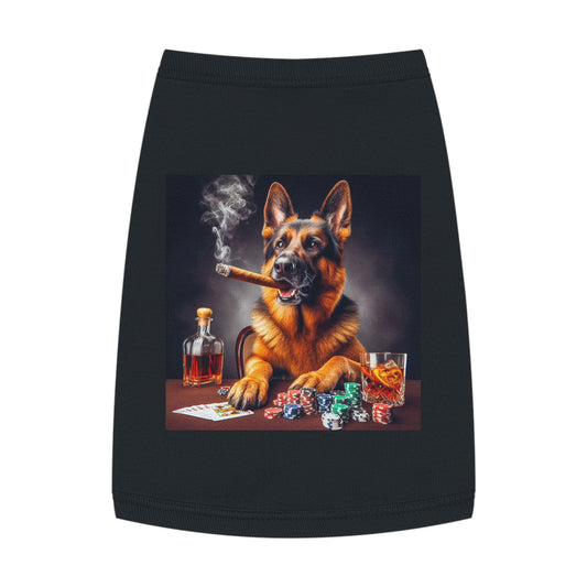 German Shepherd cigar smoking shirt Pets Printify M Black