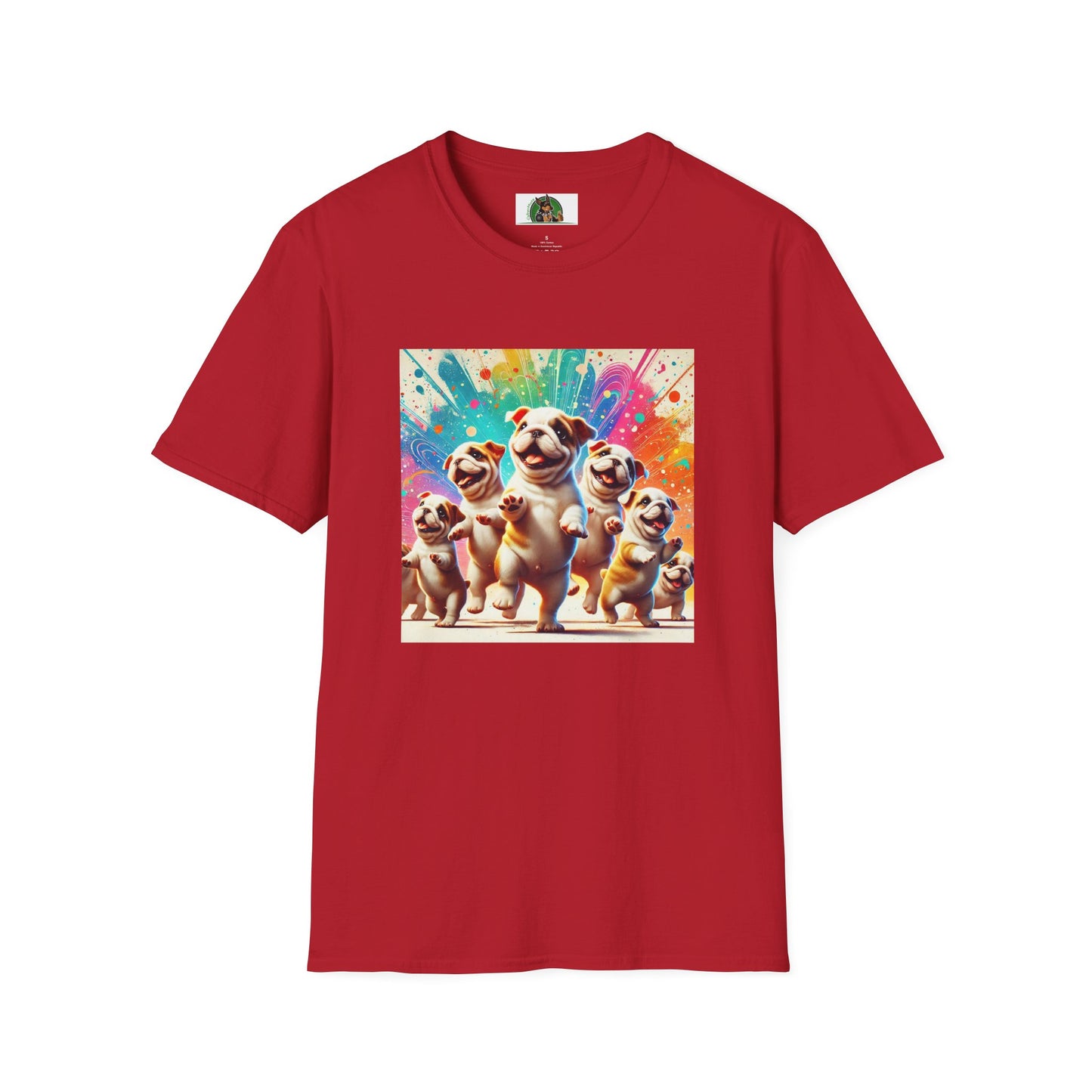 Bulldog Dancing T-Shirt T-Shirt Printify S Cherry Red