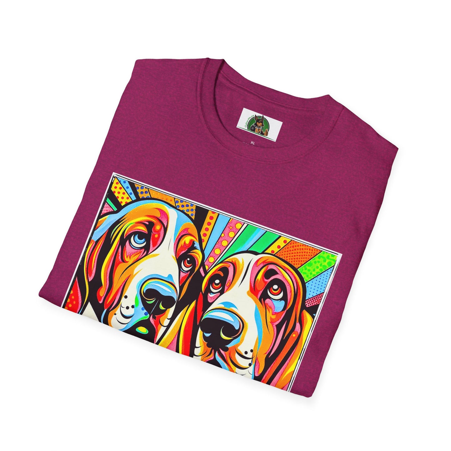 Basset Hound Boys Pop Art Pic T-Shirt Printify   