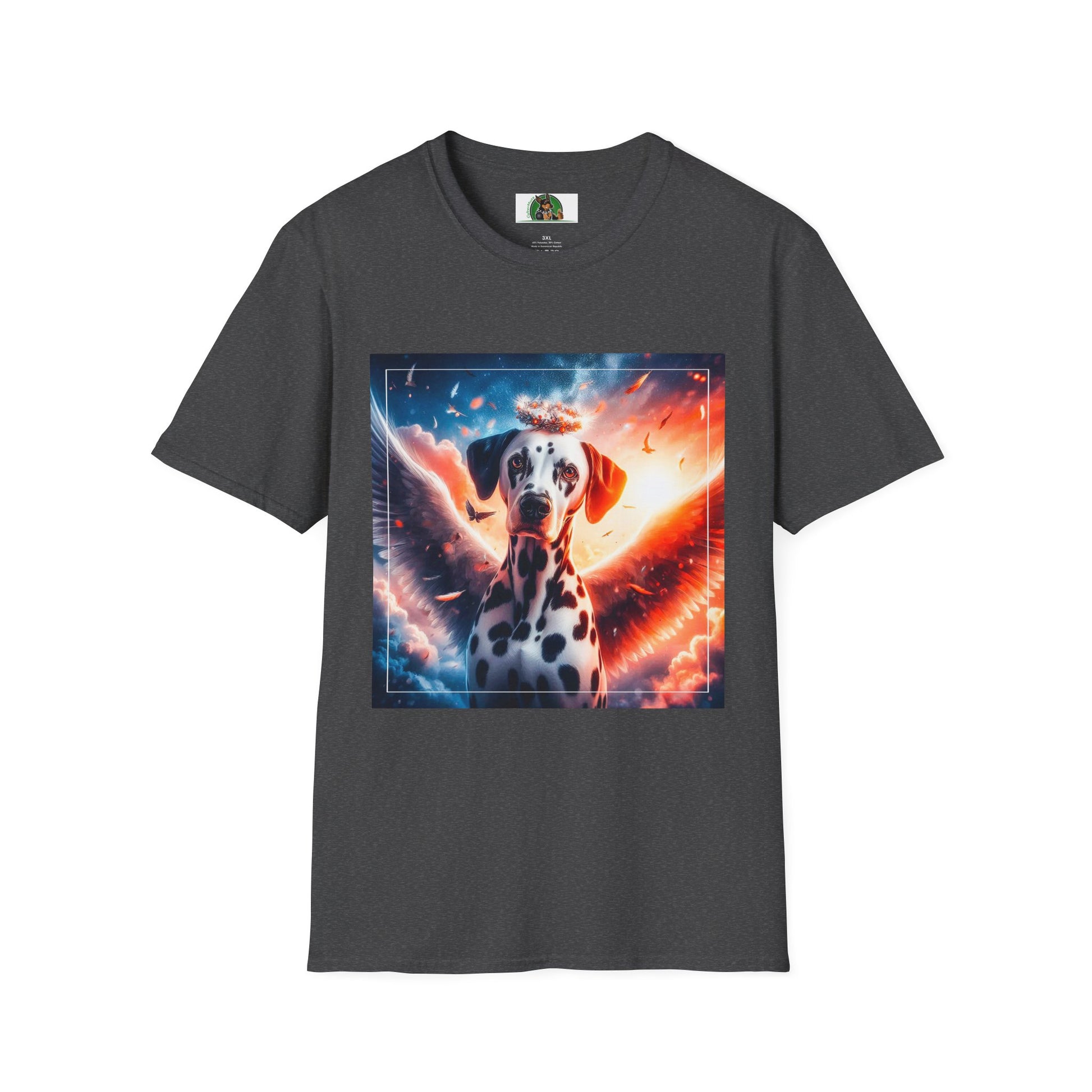 Dalmatian heavenly angel t shirt T-Shirt Printify XS Dark Heather
