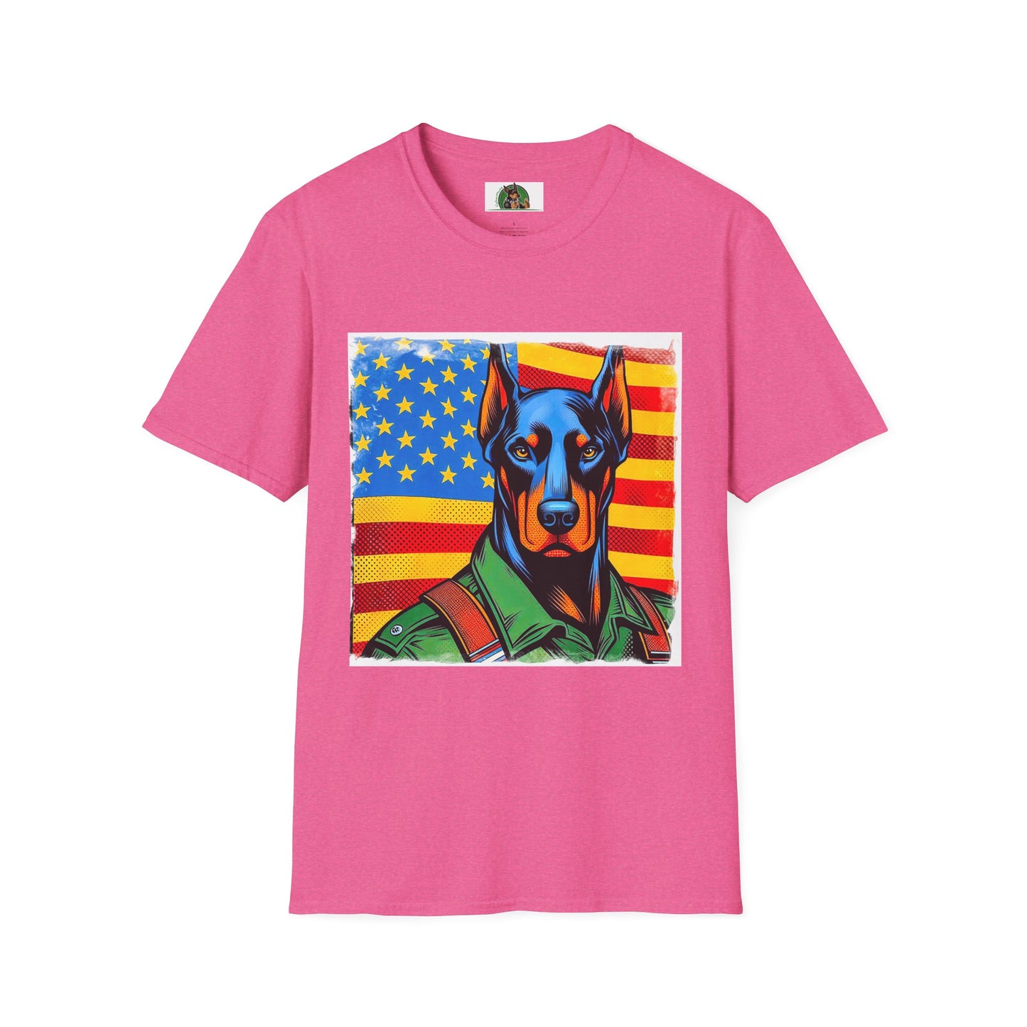 Doberman Air Force hero t shirt T-Shirt Printify S Heather Heliconia