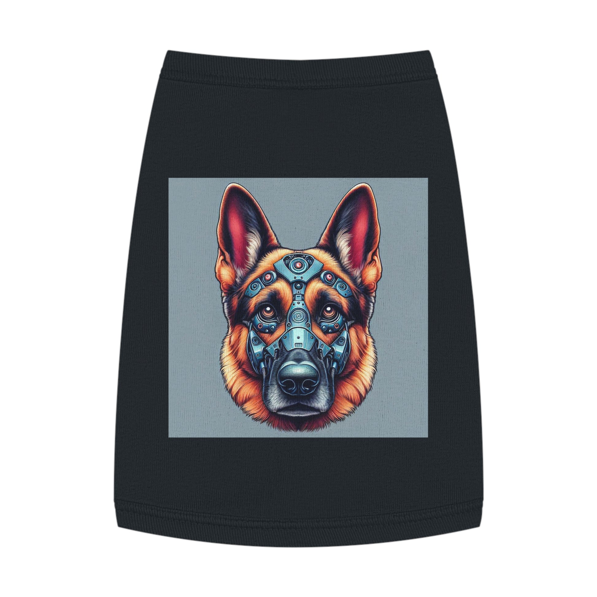 German Shepherd robot shirt Pets Printify M Black