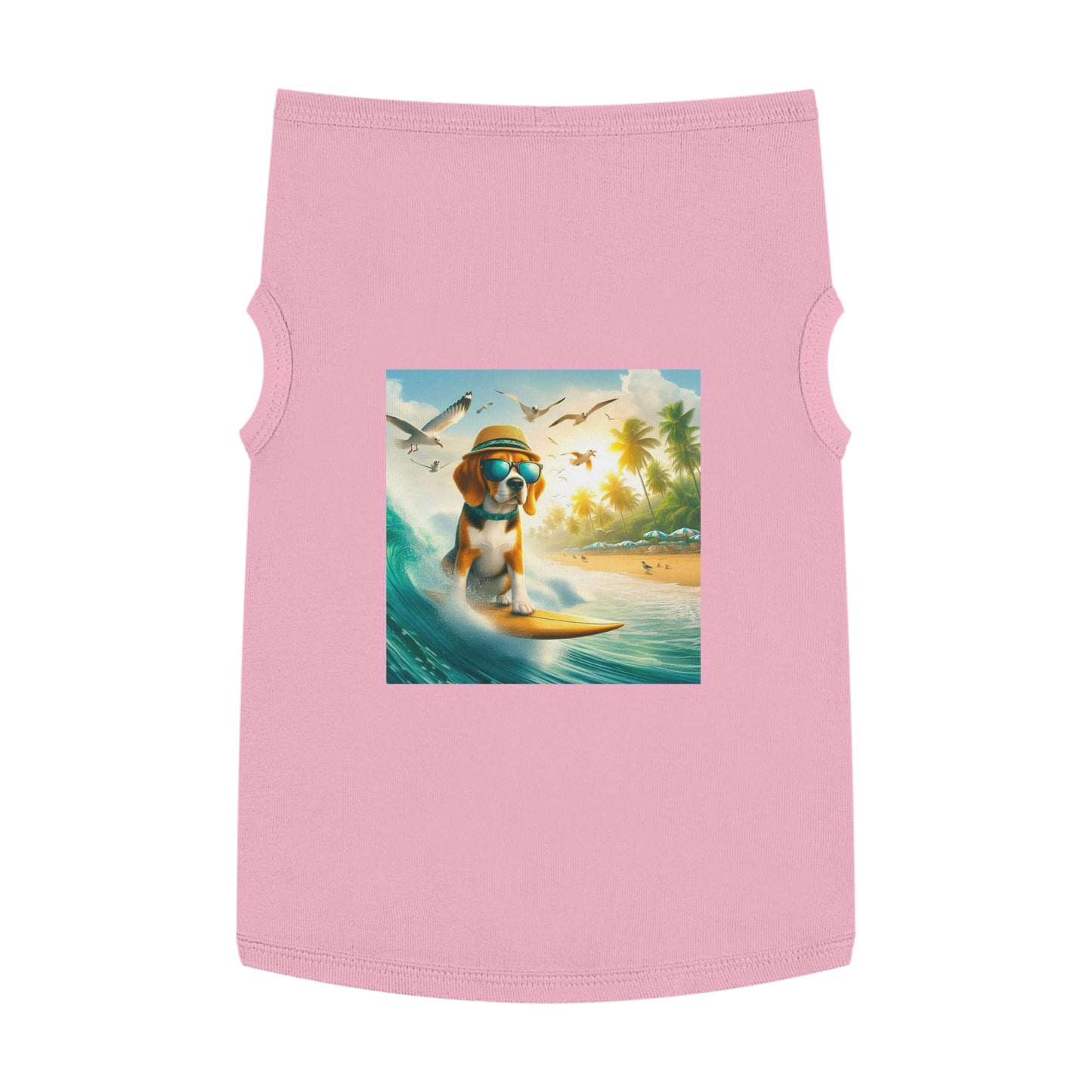 Pet Tank Top Beagle Surfer Dog Pets Printify XL Pink 