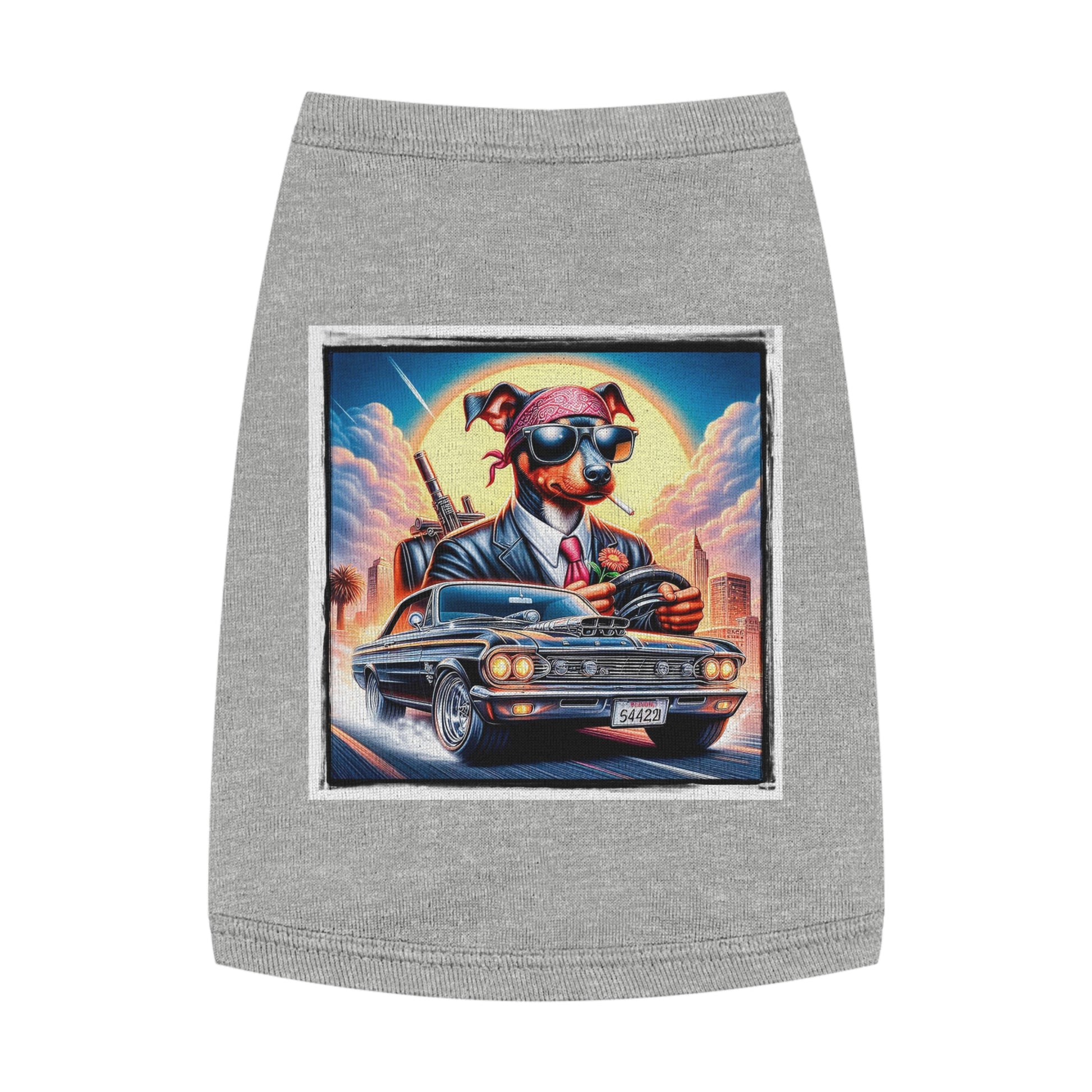Min Pin Tank Tops movie star Pets Printify M Heather