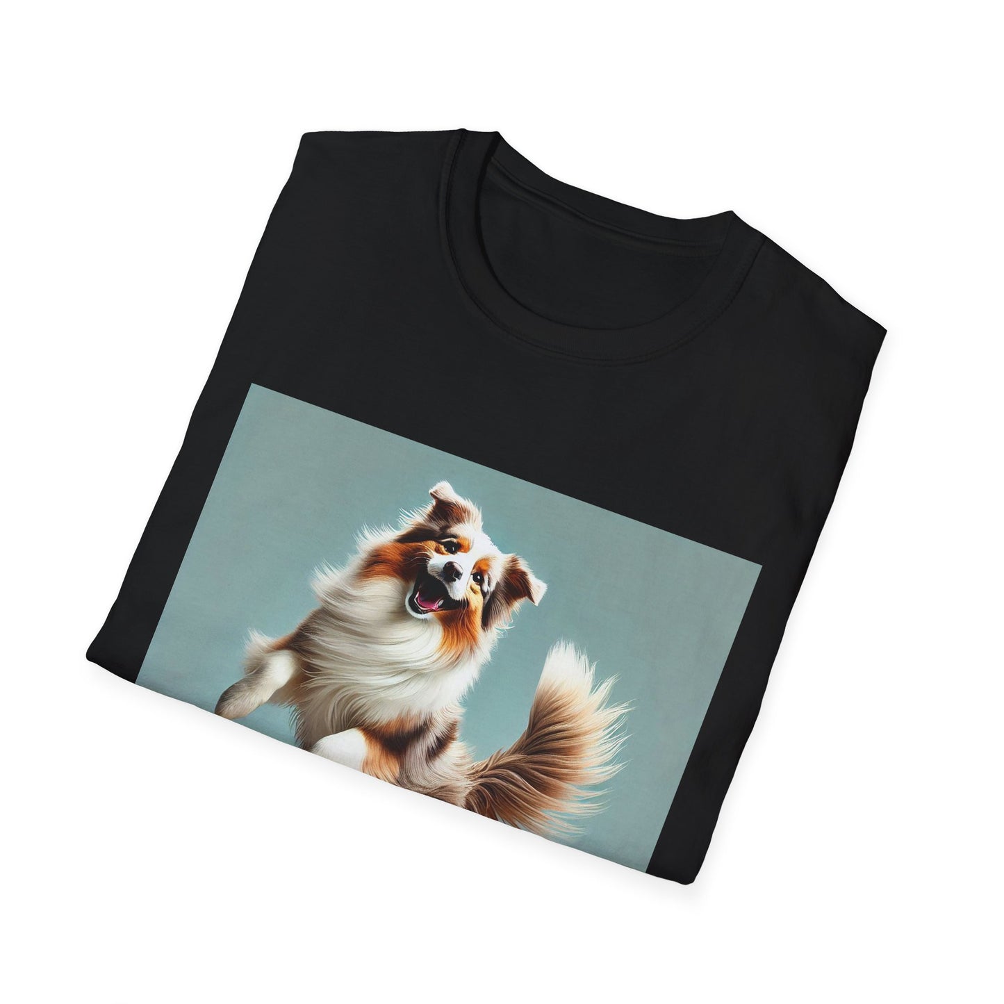 Dog Lover T-Shirt - Dancing Dog Australian Shepherd T-Shirt Printify