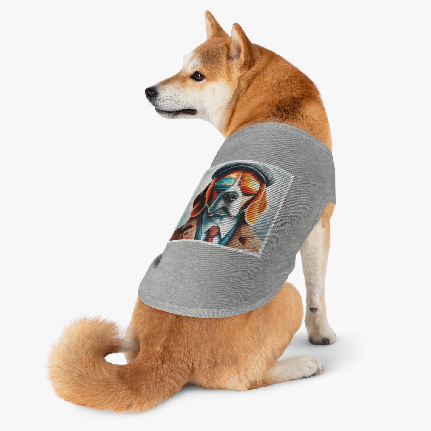 Pet Tank Top Beagle Dog Wearing Jacket And Hat Pets Printify   