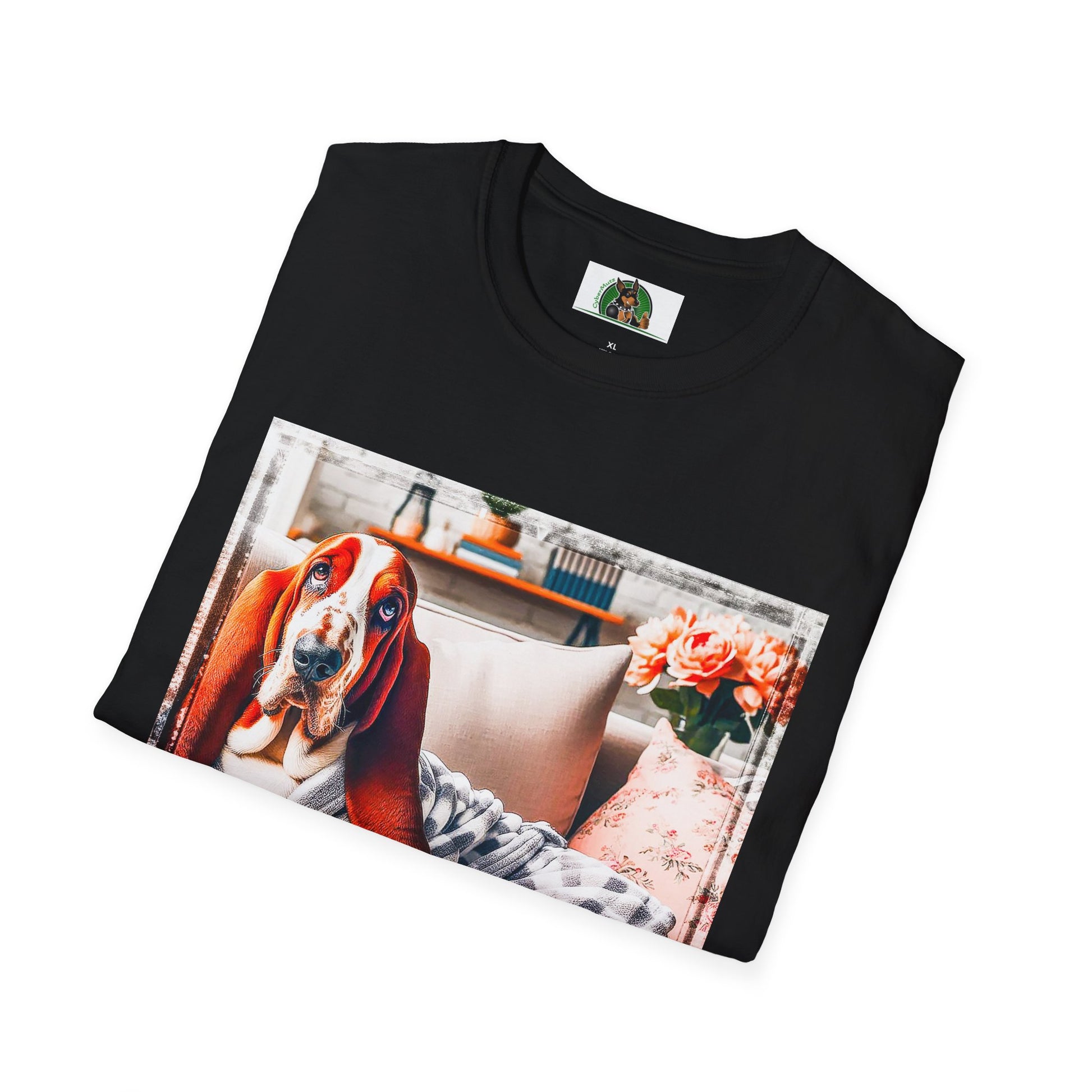 Basset Hound In PJ's Reading T-Shirt Printify