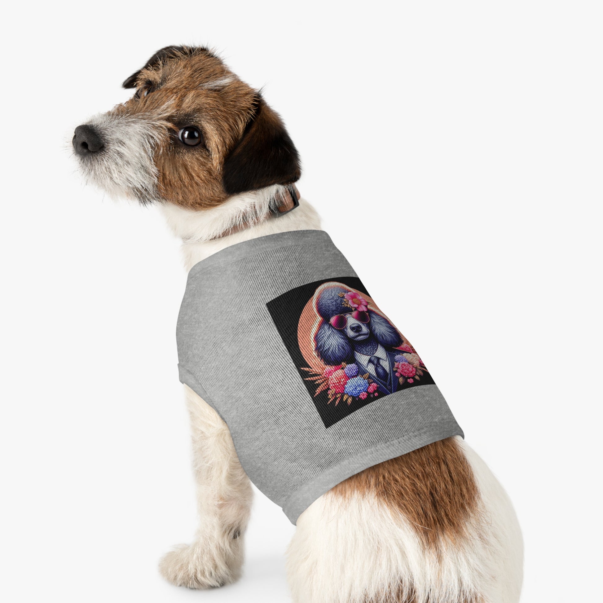 Pet Tank Top Poodle flower business msn Pets Printify