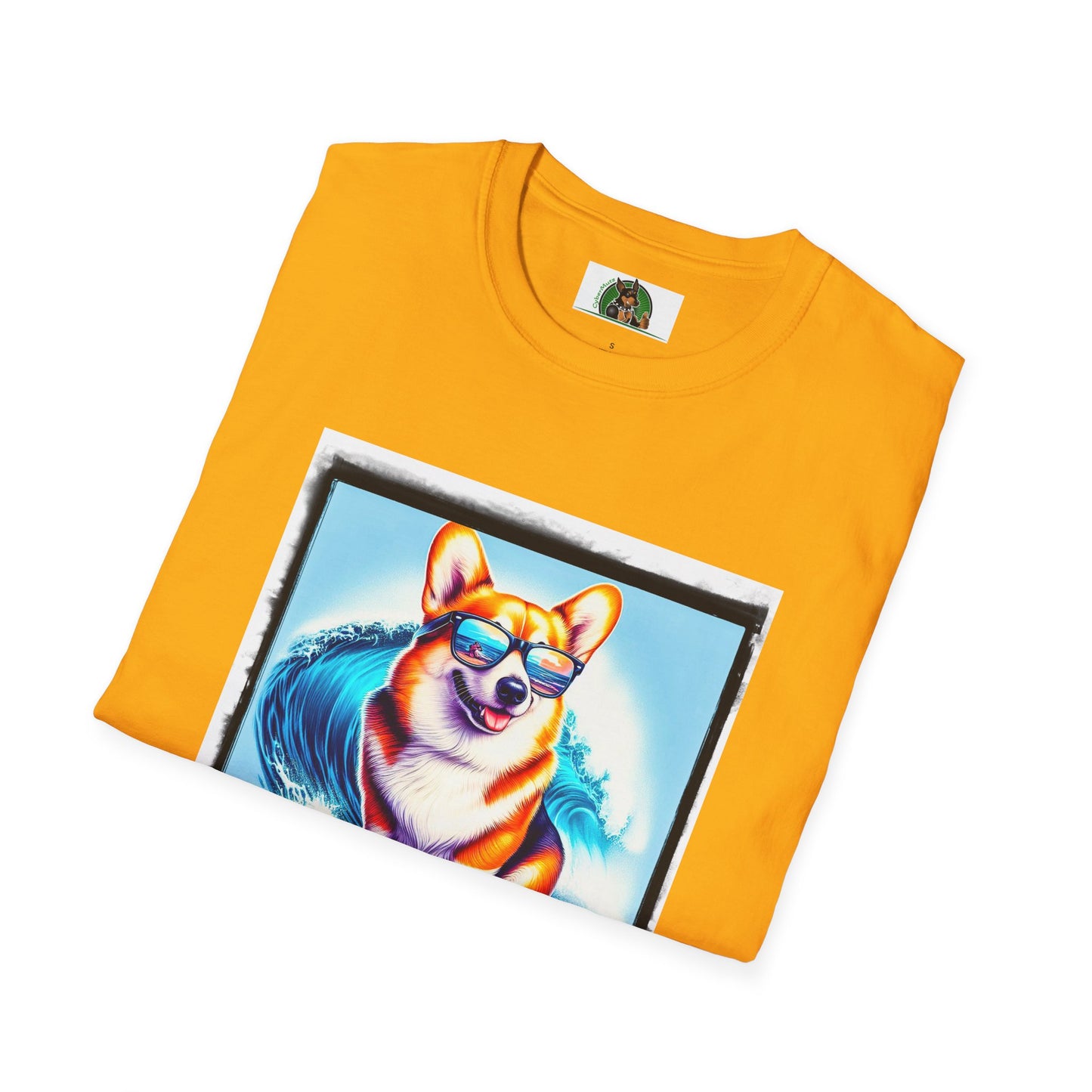 Pembroke Welsh Corgi surfing waves shirt