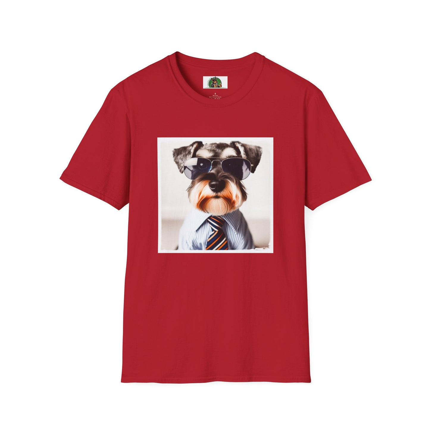 Schnauzer T-Shirt with Miniature Schnauzer Design T-Shirt Printify S Cherry Red 