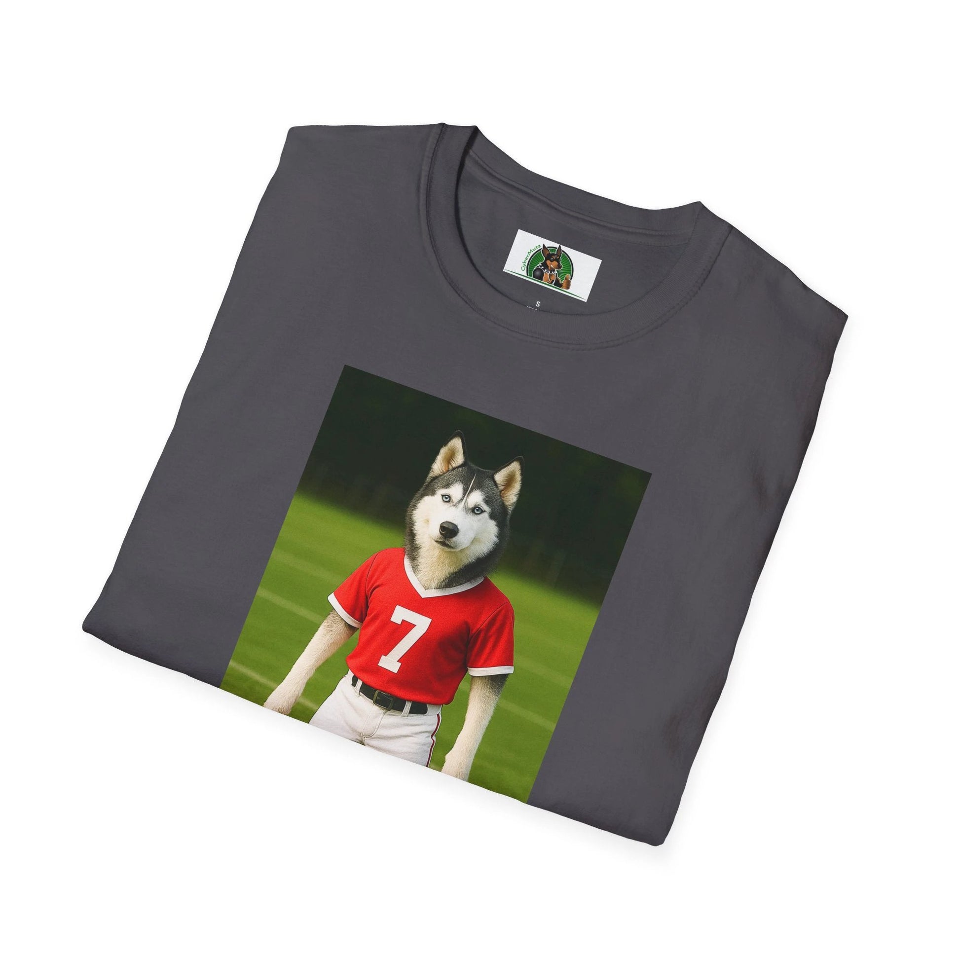 Husky Soccer T-Shirt — Sports Dog Playing Soccer Tee T-Shirt Printify