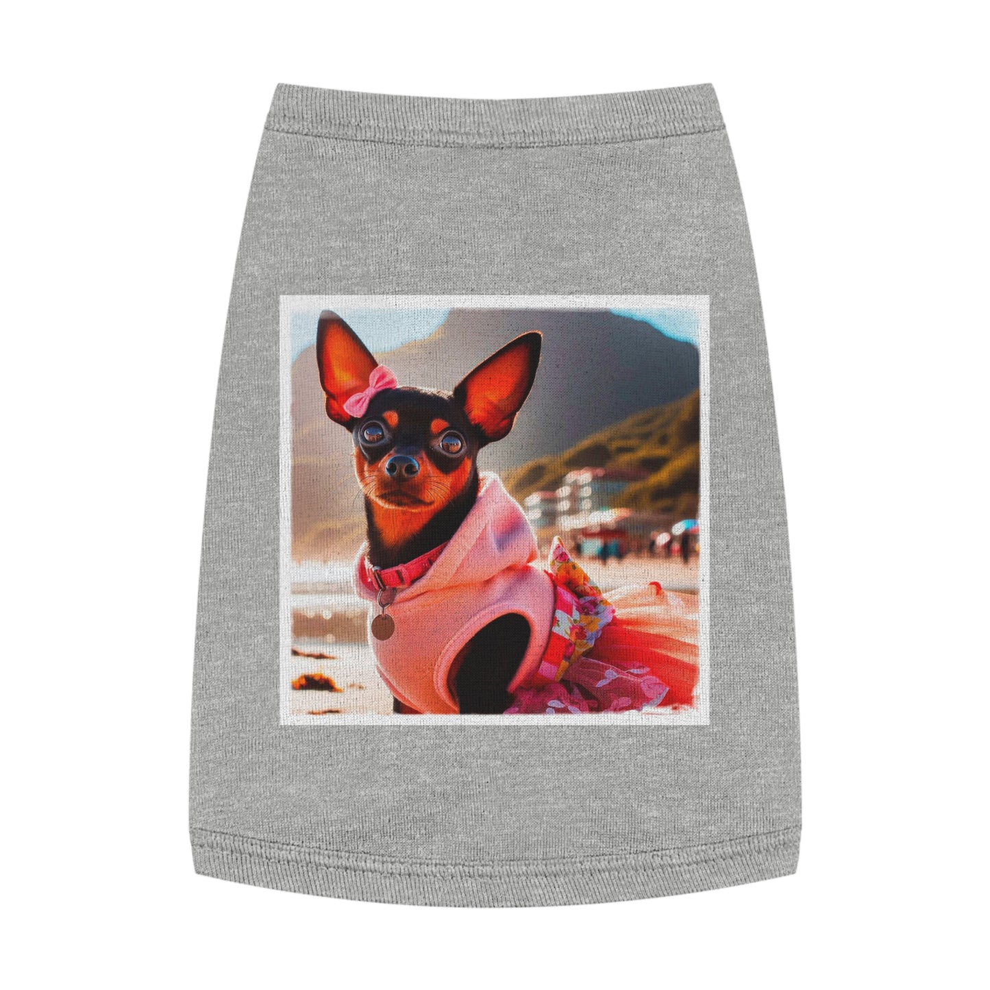 Dog Tank Top - Min Pin Tank Tops Pets Printify M Heather 