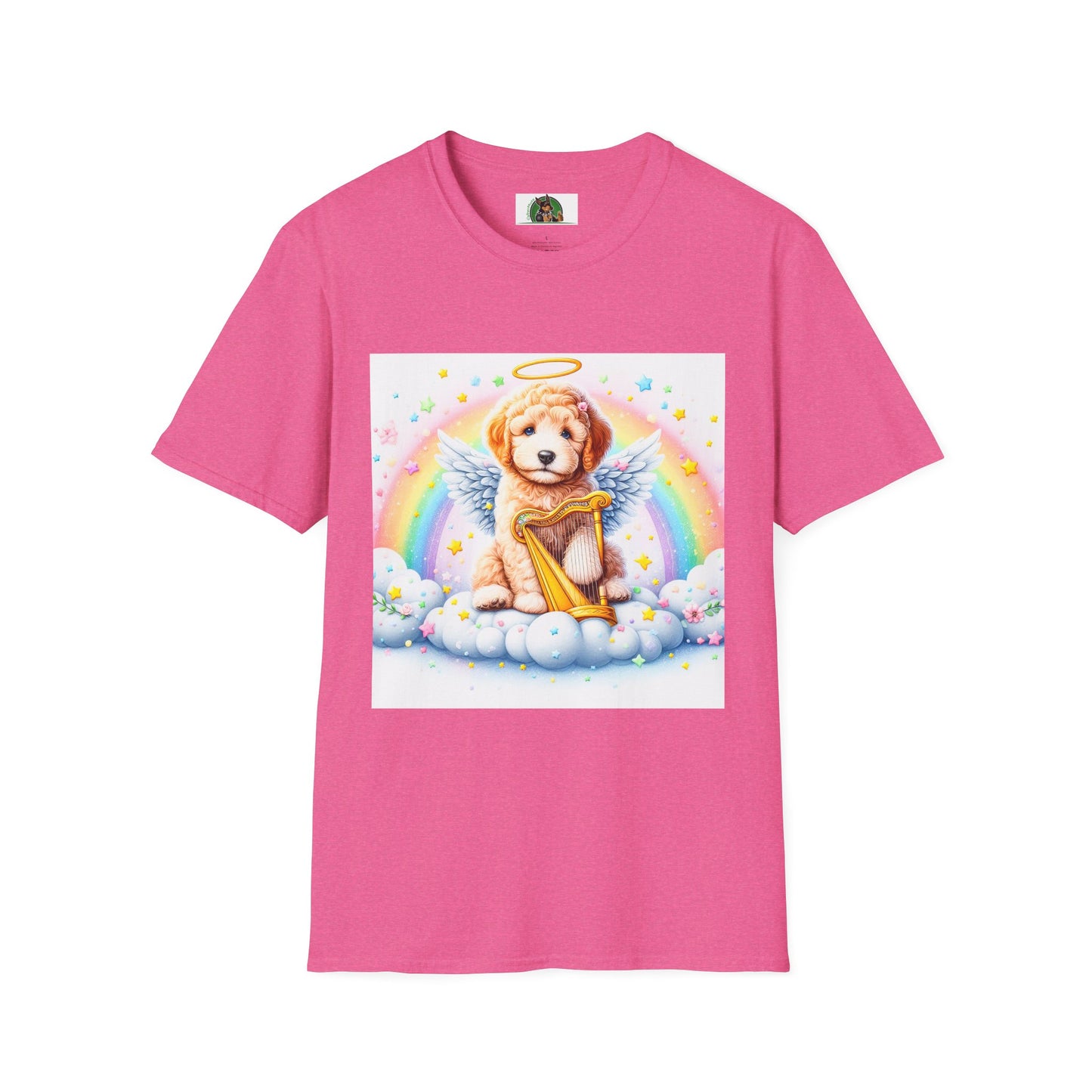 Golden Doodle colorful Angel shirt T-Shirt Printify S Heather Heliconia