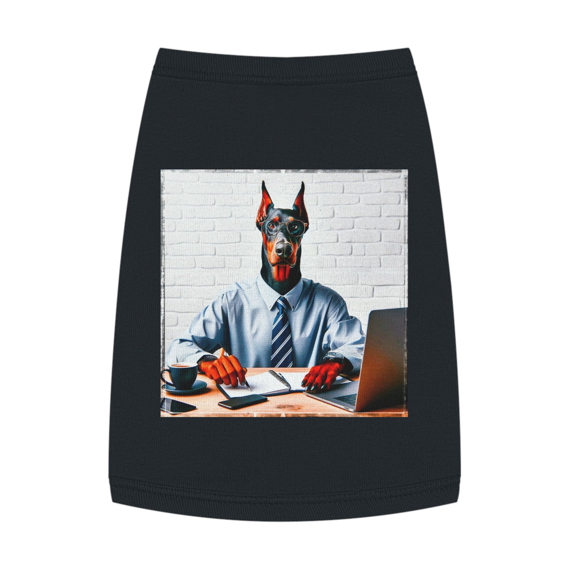 Pet Tank Top Doberman working man t shirt Pets Printify M Black