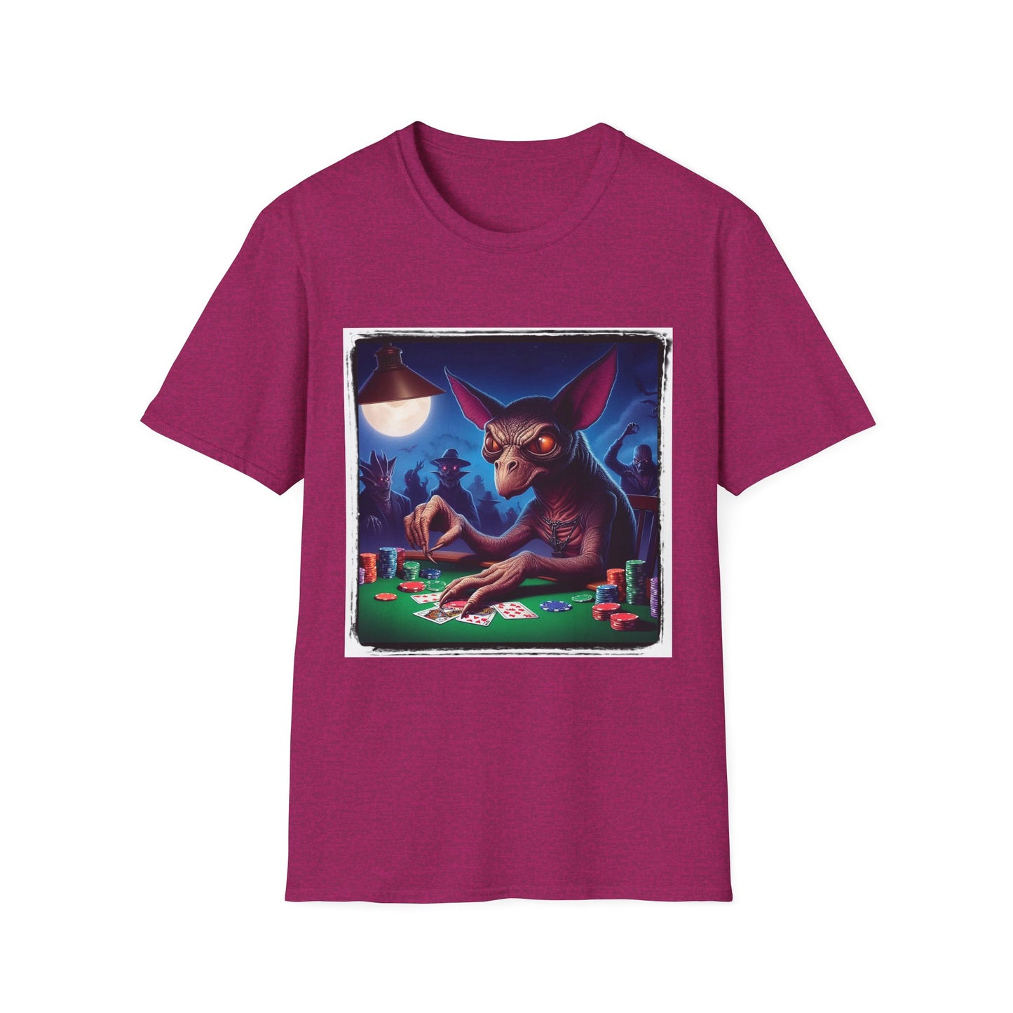 Chupacabra card playing t shirt T-Shirt Printify S Antique Heliconia