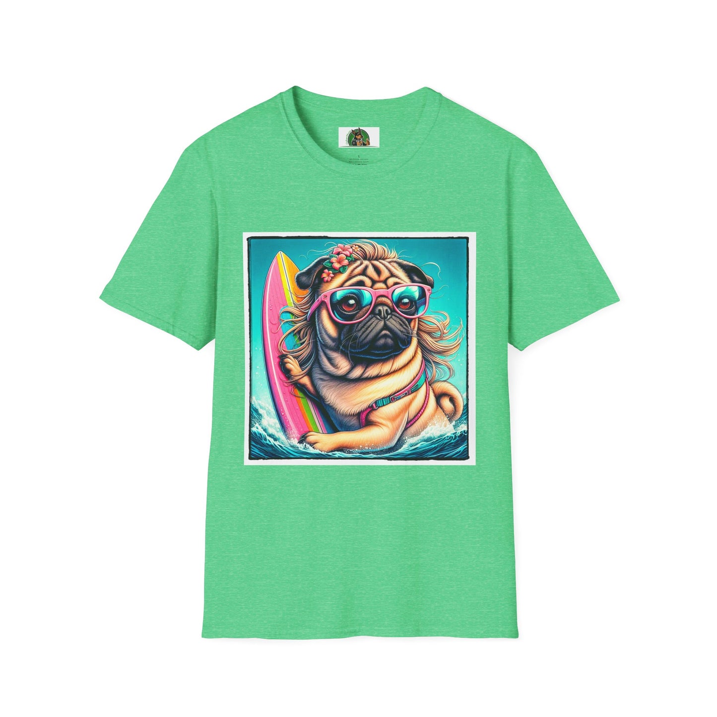 Pugs T-Shirt Printify S Heather Irish Green 