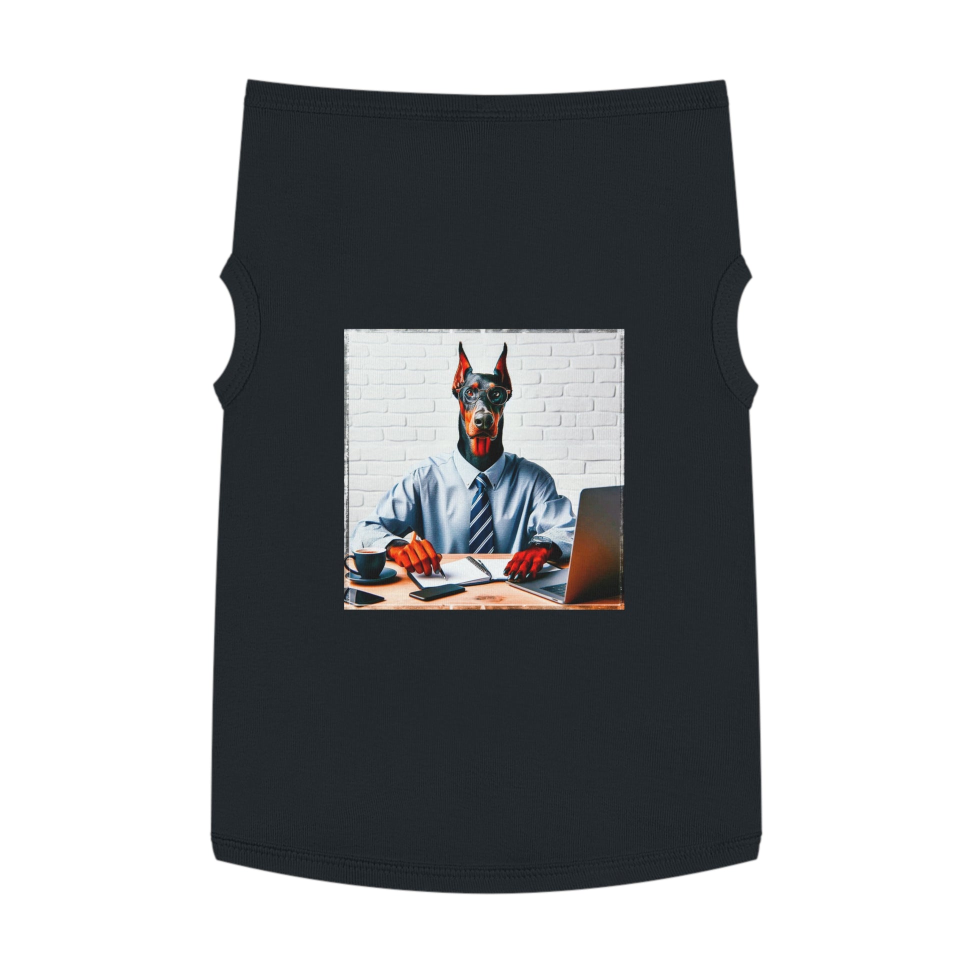 Pet Tank Top Doberman working man t shirt Pets Printify