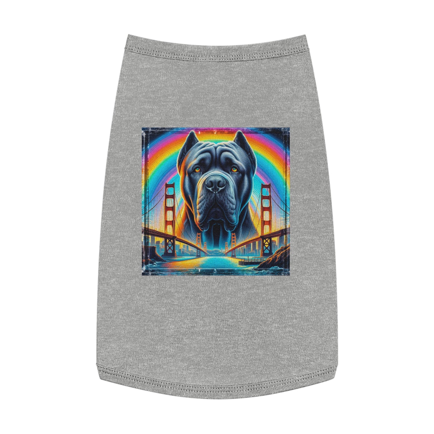 Pet Tank Top Cane Corso Double Rainbow Bridge Pets Printify L Heather