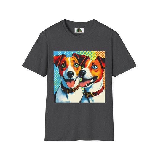Jack Russell Pop Art Dogs T-Shirt Printify S Dark Heather